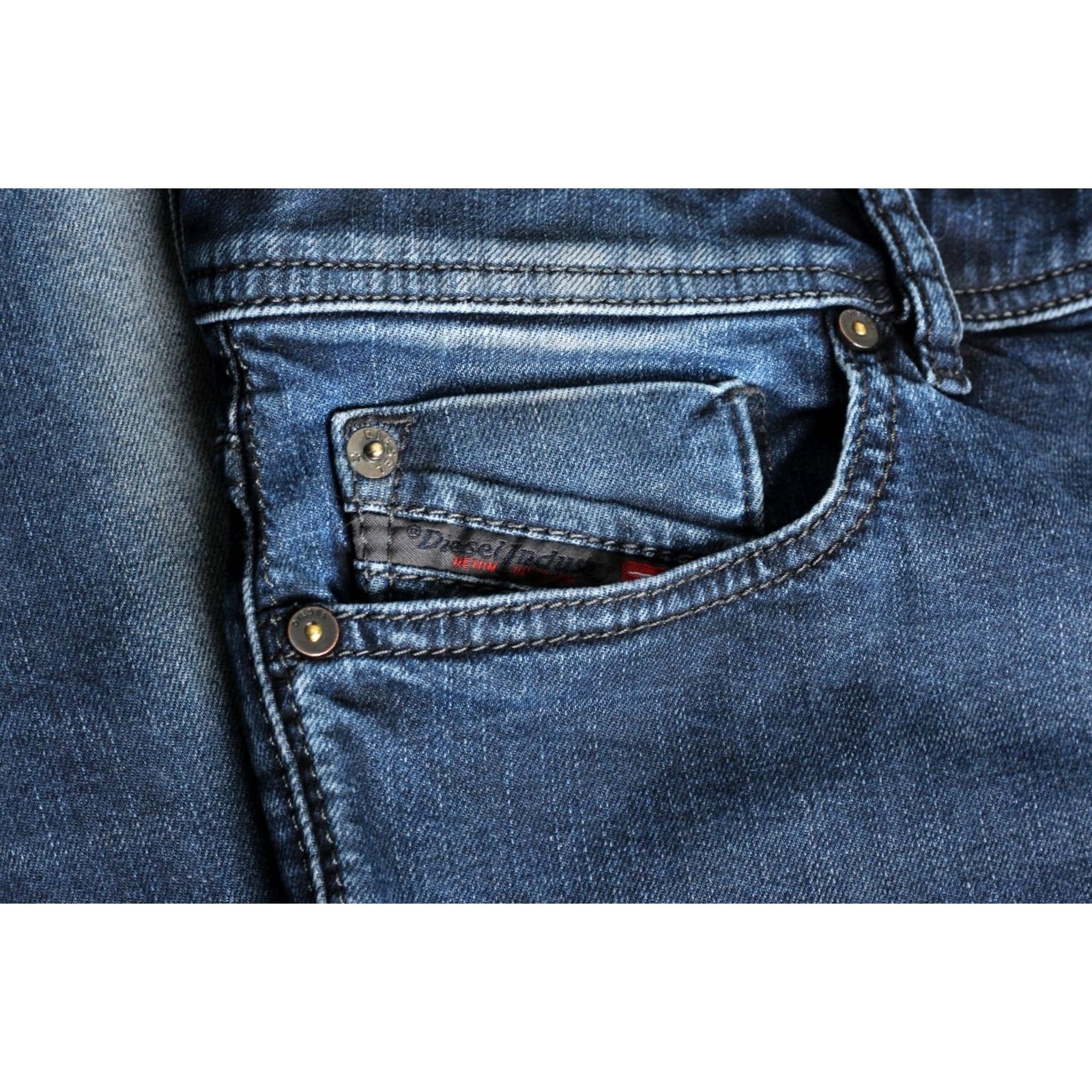 Diesel DIESEL SLEENKER 0842Q STRETCH Faded Slim Skinny Jeans Men 31/30 Blue Denim 5-Pocket DZ2837 Mens Jeans Size US 31 - 6 Thumbnail