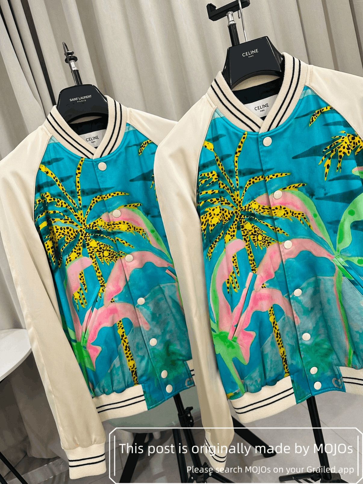 Celine Sz 48 Celine 21SS Beach Satin Jacket mojos15566 Size US M / EU 48-50 / 2 - 2 Thumbnail