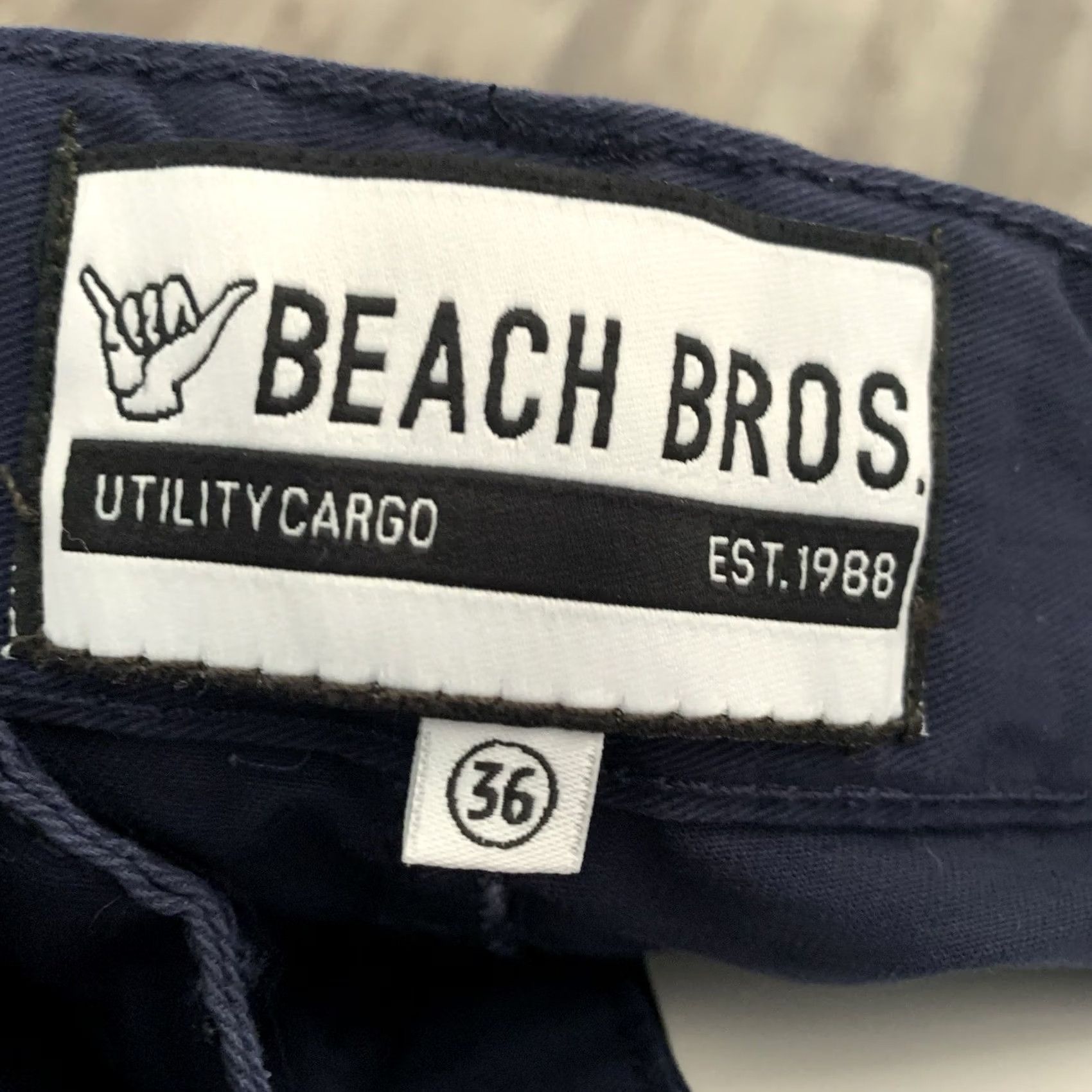 Vintage Beach Bros. Shorts Mens Sz 36 Blue Belted 100% Cotton 11” Cargo Utility NEW Size US 36 / EU 52 - 2 Thumbnail