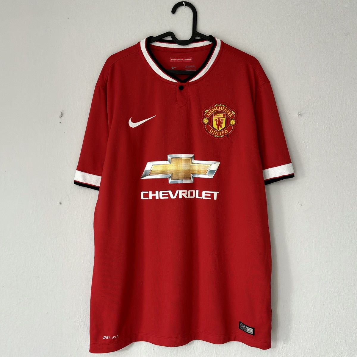 Nike 2014 2015 Manchester Unites Nike Home Kit Soccer Jersey MU Size US L / EU 52-54 / 3 - 2 Thumbnail