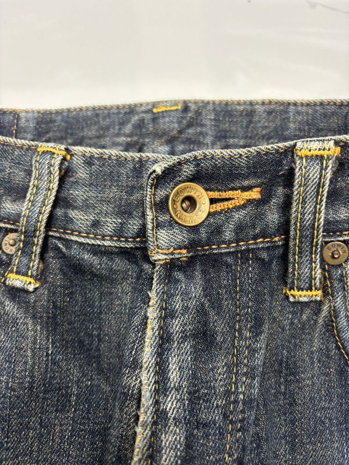 Edwin 🔥Vintage 90s Edwin 505x Selvedge Distressed Denim Jeans Size US 28 / EU 44 - 10 Thumbnail