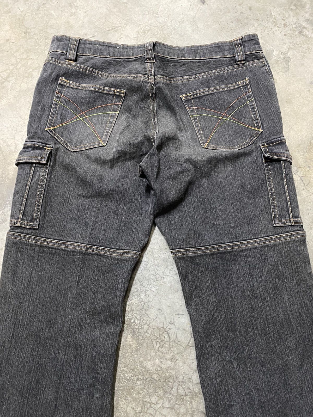 Hysteric Glamour × Tornado Mart Flare Jeans Japanese Distressed Black Cargo Baggy Jeans Size US 36 / EU 52 - 4 Thumbnail