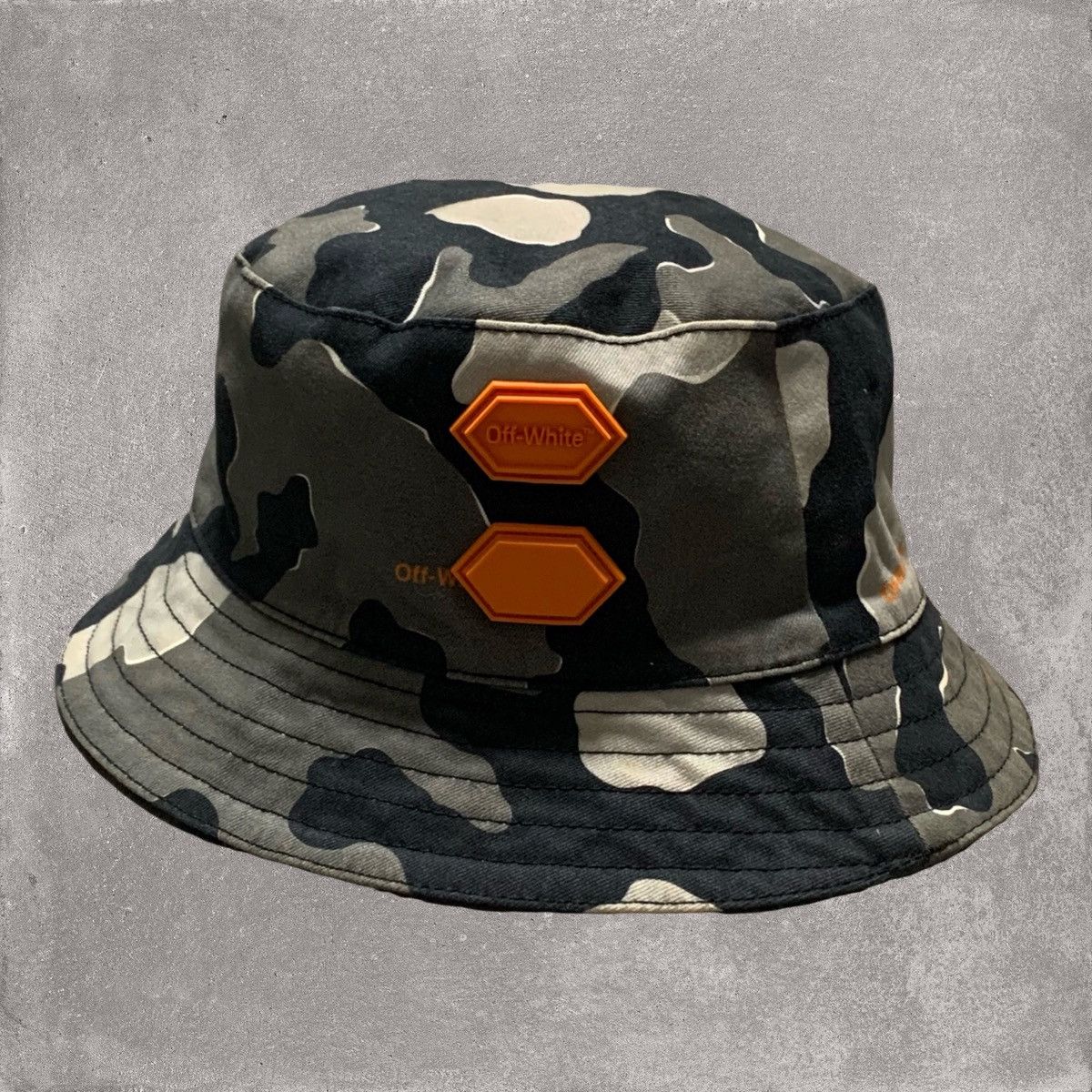 Off-White Off White Bucket Hat Camouflage Print Black Grey Hat Virgil Size ONE SIZE - 2 Thumbnail