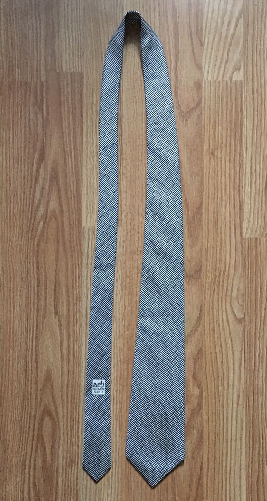 Hermes HERMES Paris Geometrical Pattern 5238 SA Silk Mens Tie Size ONE SIZE - 9 Thumbnail