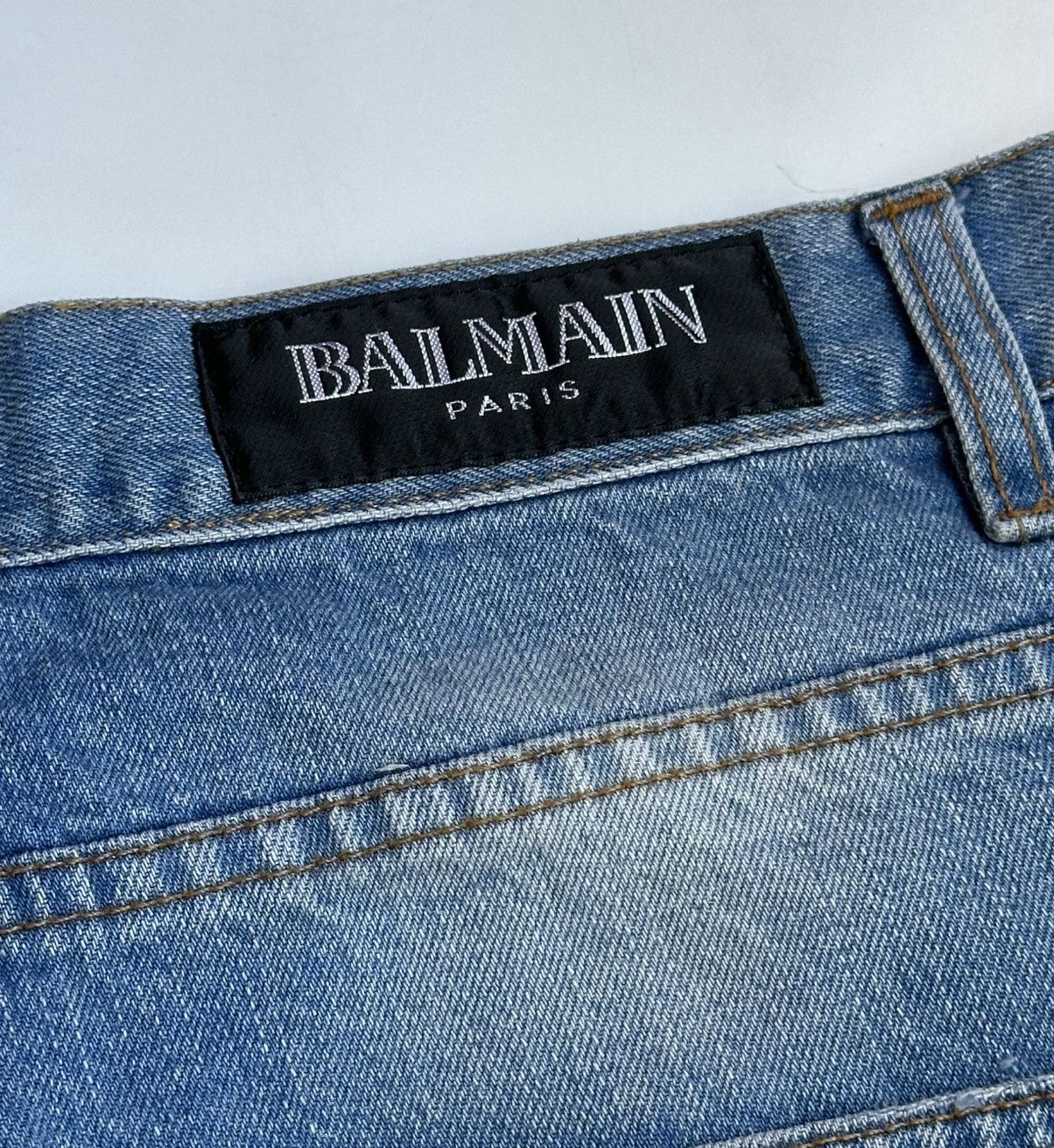 Balmain BALMAIN Decarnin FW 2011 Distressed Biker Denim Jeans Kanye Size US 30 / EU 46 - 18 Thumbnail