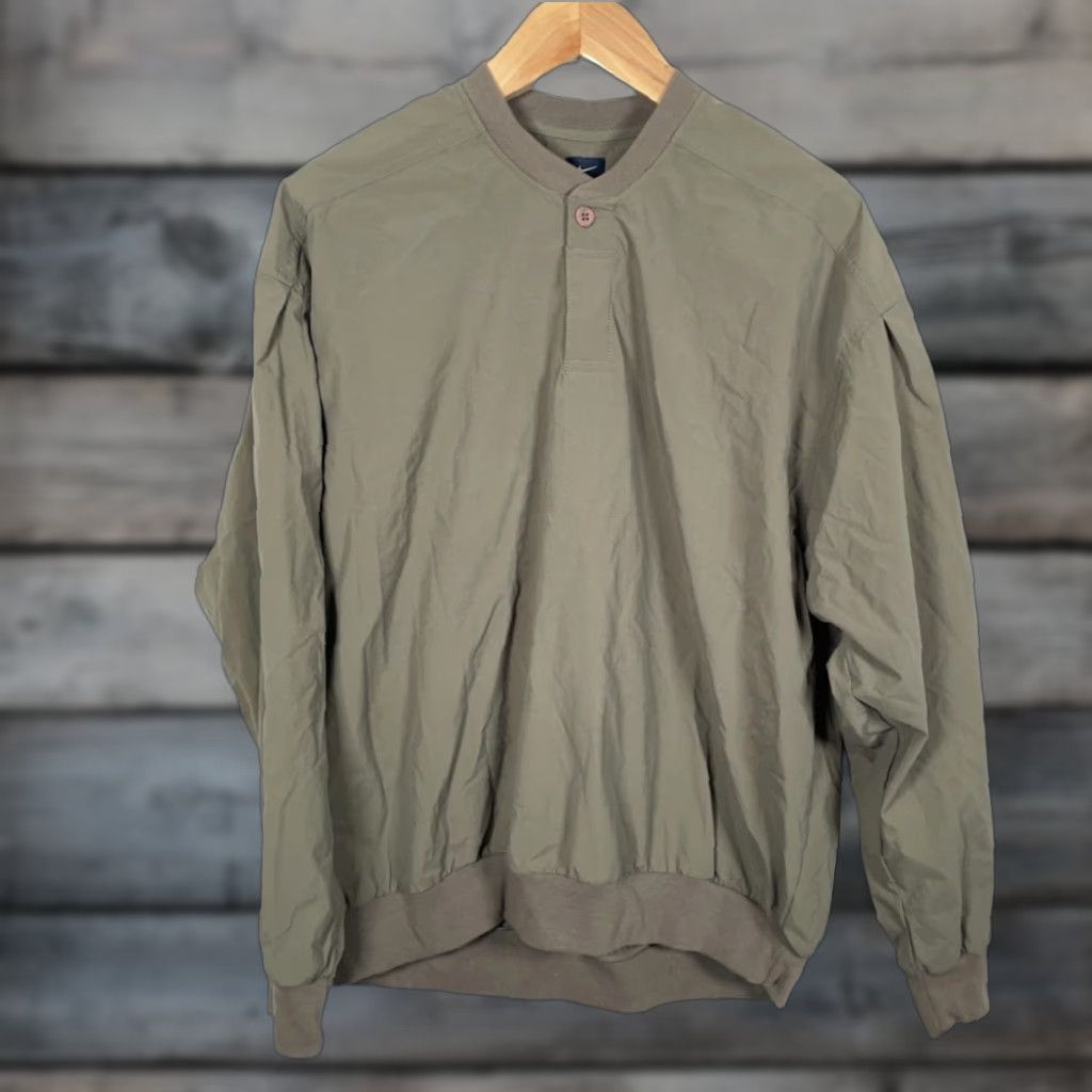 Nike VINTAGE Nike Golf Windbreaker Jacket Adult Large Green Unlined Nylon Banded Hem Sports Preppy Men Size US L / EU 52-54 / 3 - 1 Thumbnail