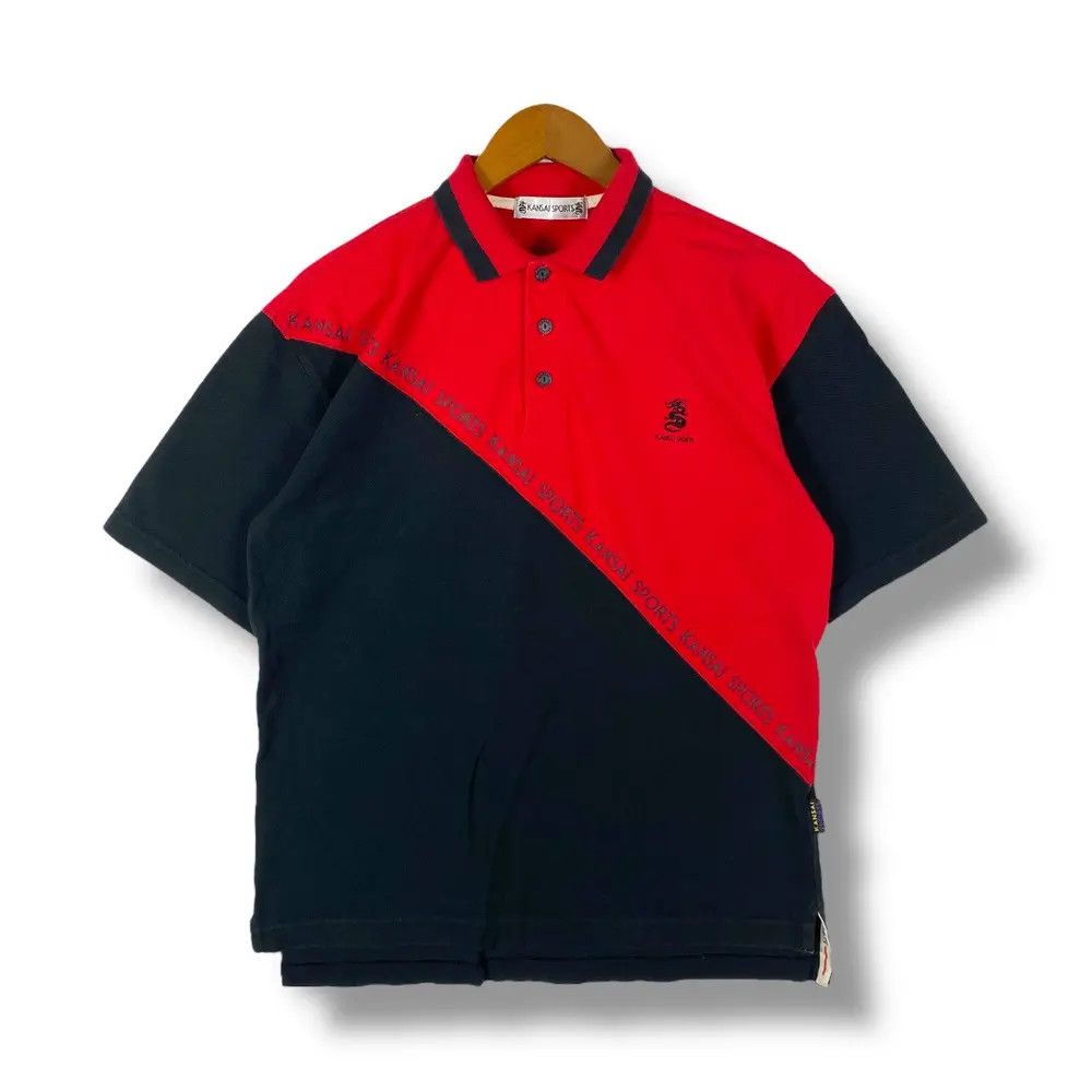 Designer Vintage 90's KANSAI SPORTS 2 Tones Polo Shirt Large Size Size US L / EU 52-54 / 3 - 1 Thumbnail