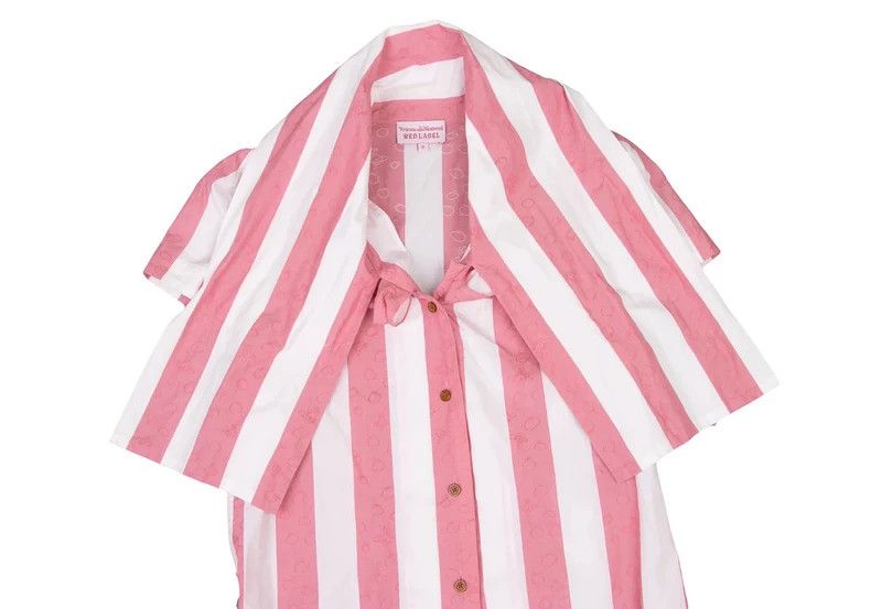 Vivienne Westwood Vivienne Westwood White and pink striped bow tie short sle Size S / US 4 / IT 40 - 2 Thumbnail