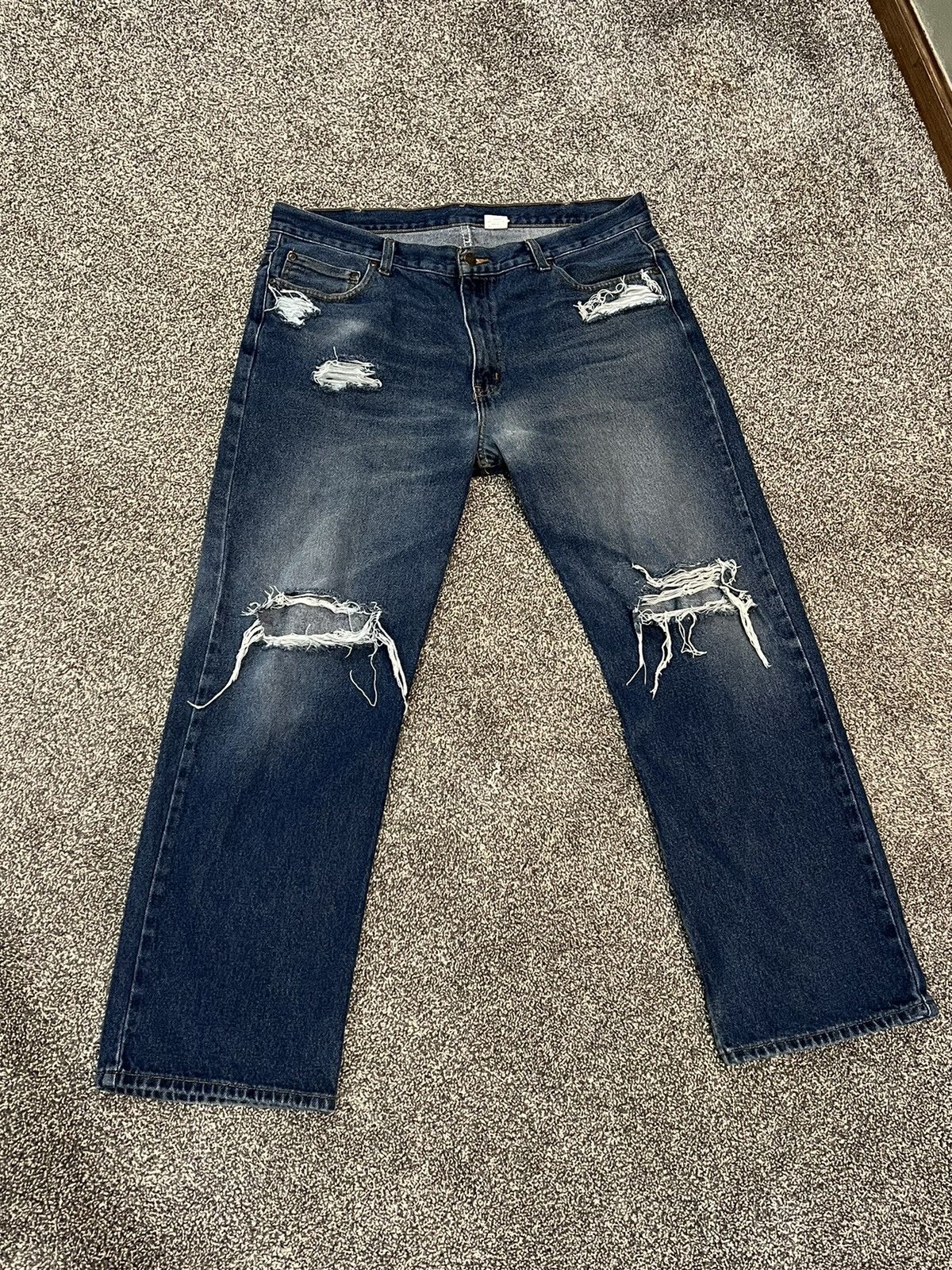 Japanese Brand × Vintage Baggy Distressed Denim 38x30 Size US 38 / EU 54 - 5 Thumbnail