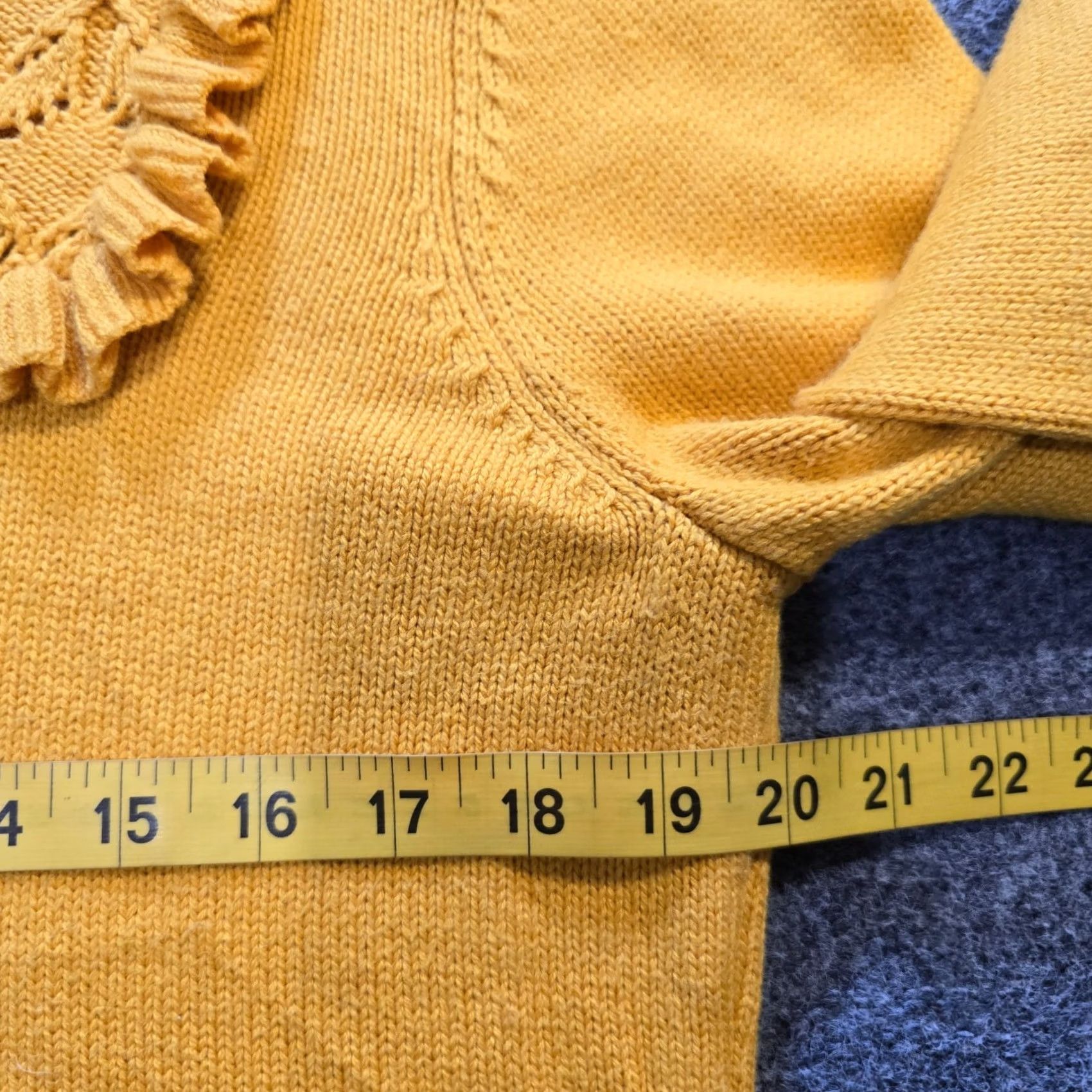 Talbots Talbots Sweater Women Large Petite Yellow Ruffle Trim Long Sleeve Casual Capsule Pullover Knit Crew Neck Mens WomensGirls Size L / US 10 / IT 46 - 5 Thumbnail