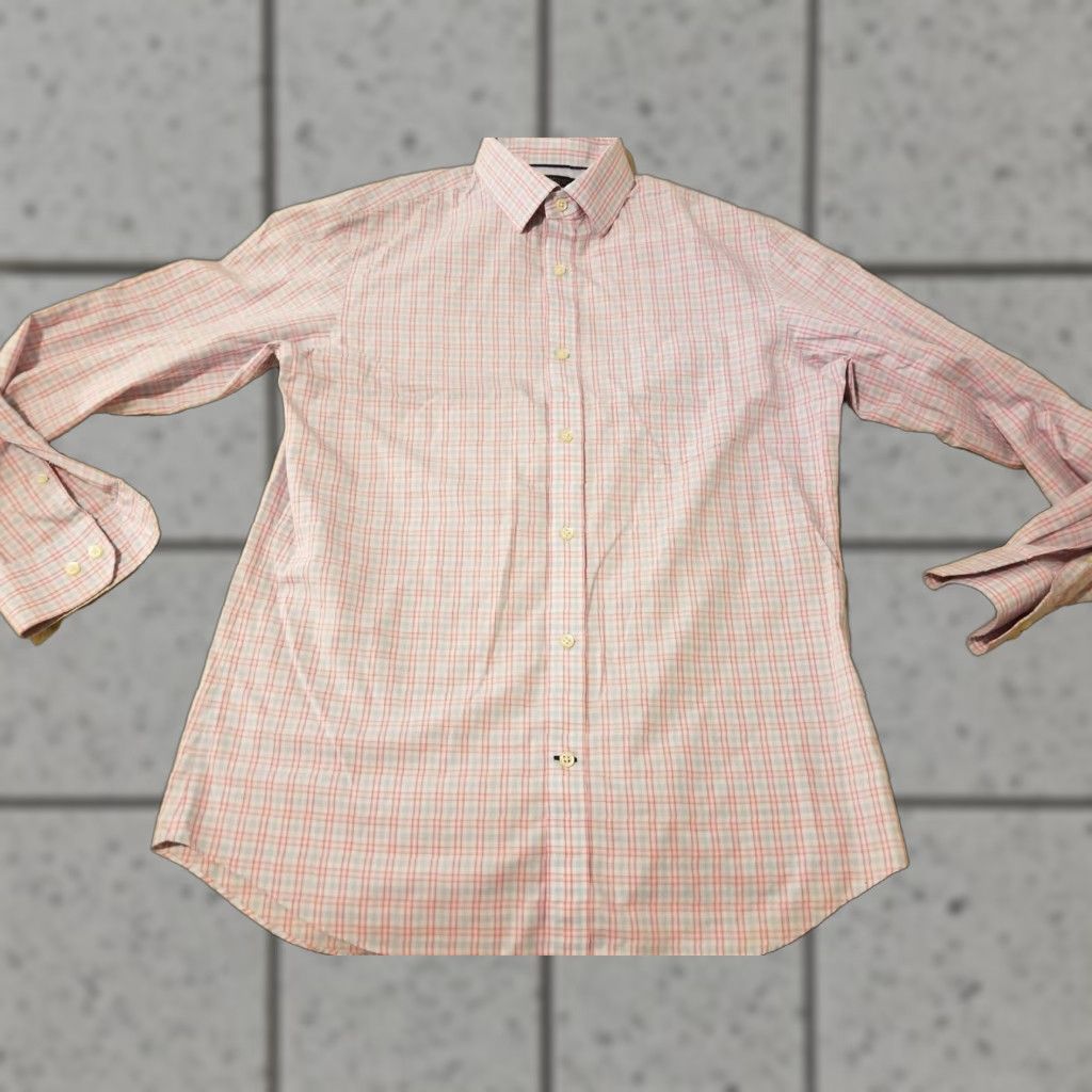 Banana Republic Banana Republic Dress Shirt Mens Pink 15.5 15 1/2 M Medium Cotton Size 40R - 1 Thumbnail