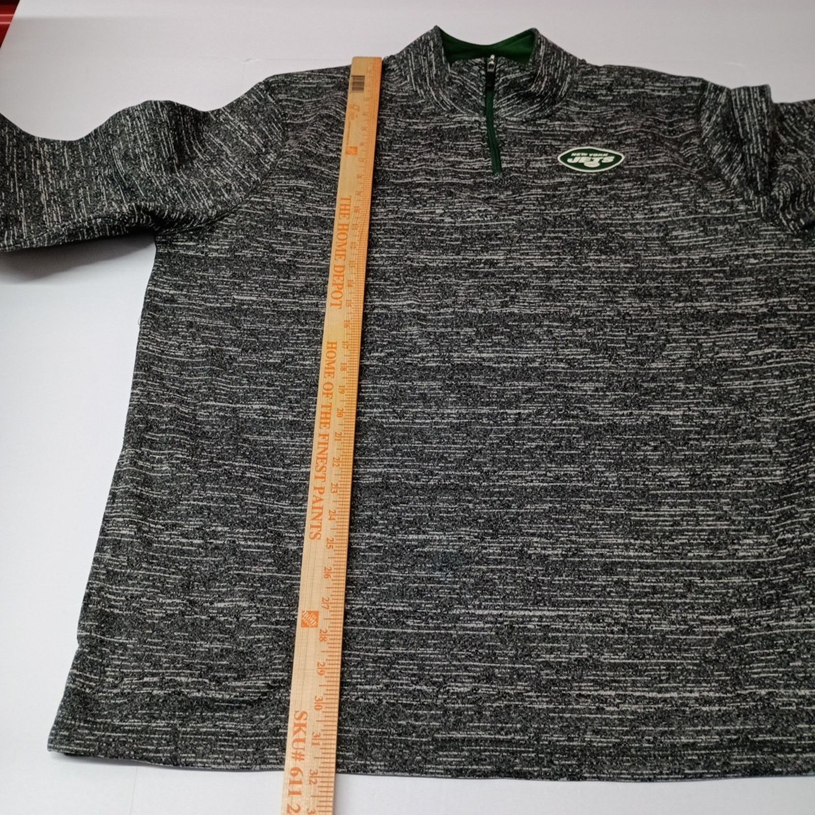 NFL New York Jets Men's Quarter Zip Sweater Size 2XL XXL Gray Size US XXL / EU 58 / 5 - 7 Thumbnail