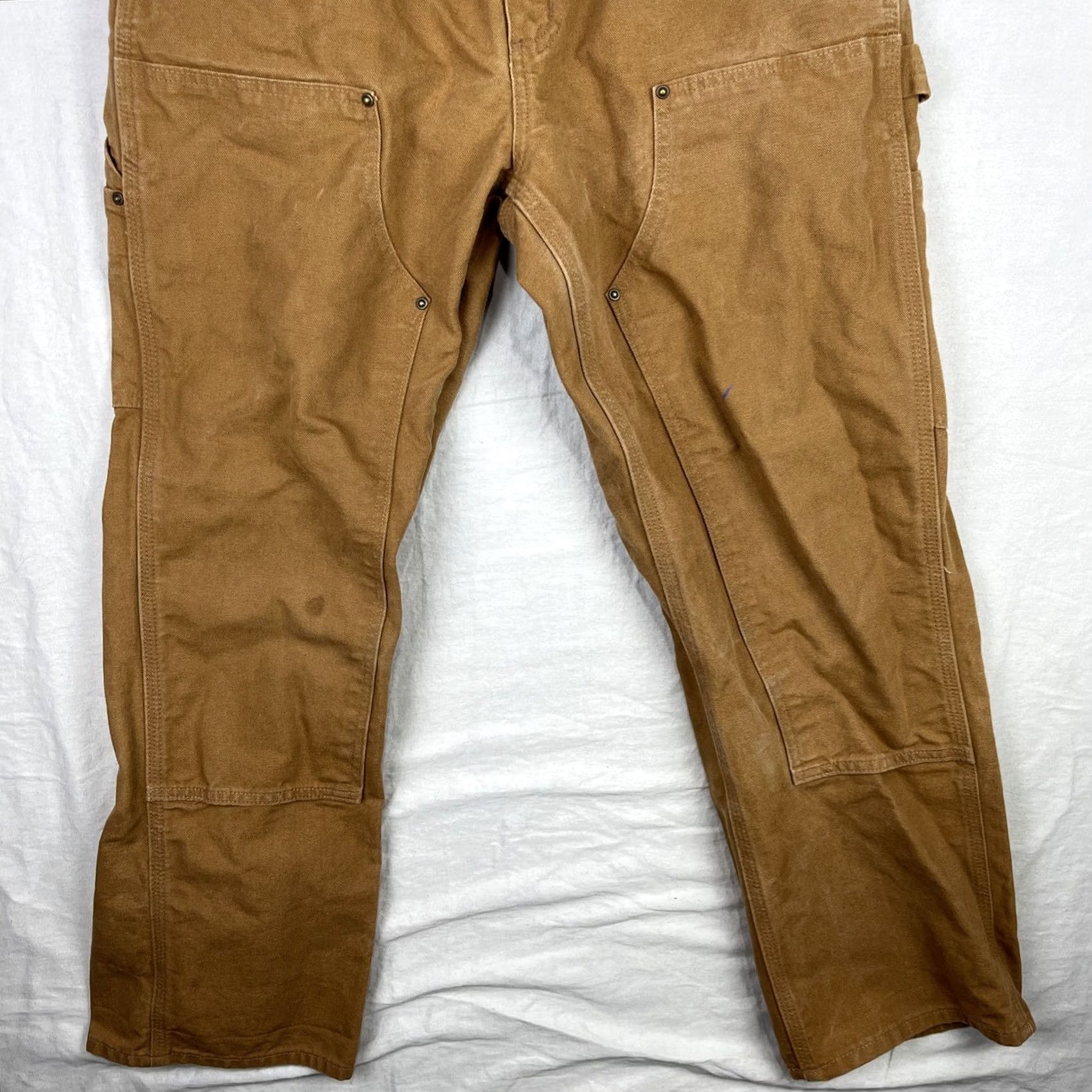 Carhartt Carhartt Pants Mens 32x30 Canvas Carpenter Brown 5-Pocket Straight Relaxed B136 BRN Size US 32 / EU 48 - 3 Thumbnail