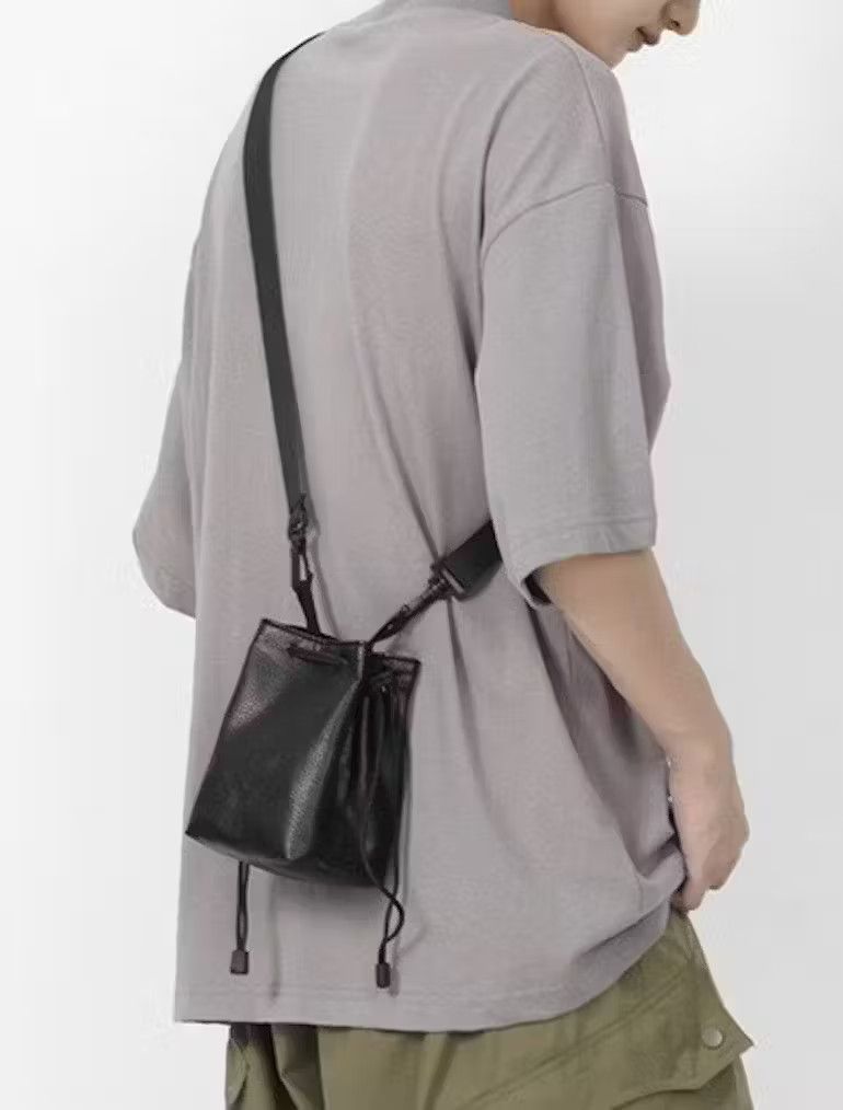 image of Fashion Y2K Pu Leather Crossbody Pouch Shoulder Bag in Black, Men's