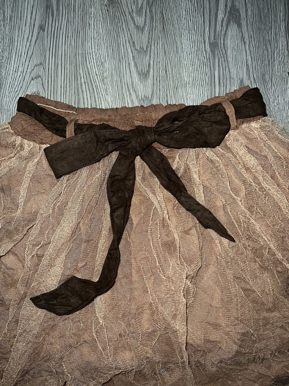 Japanese Brand Ank Rouge lace n mesh brown mini skirt 🍂🍁 Size 25" / US 0 / IT 36 - 6 Thumbnail