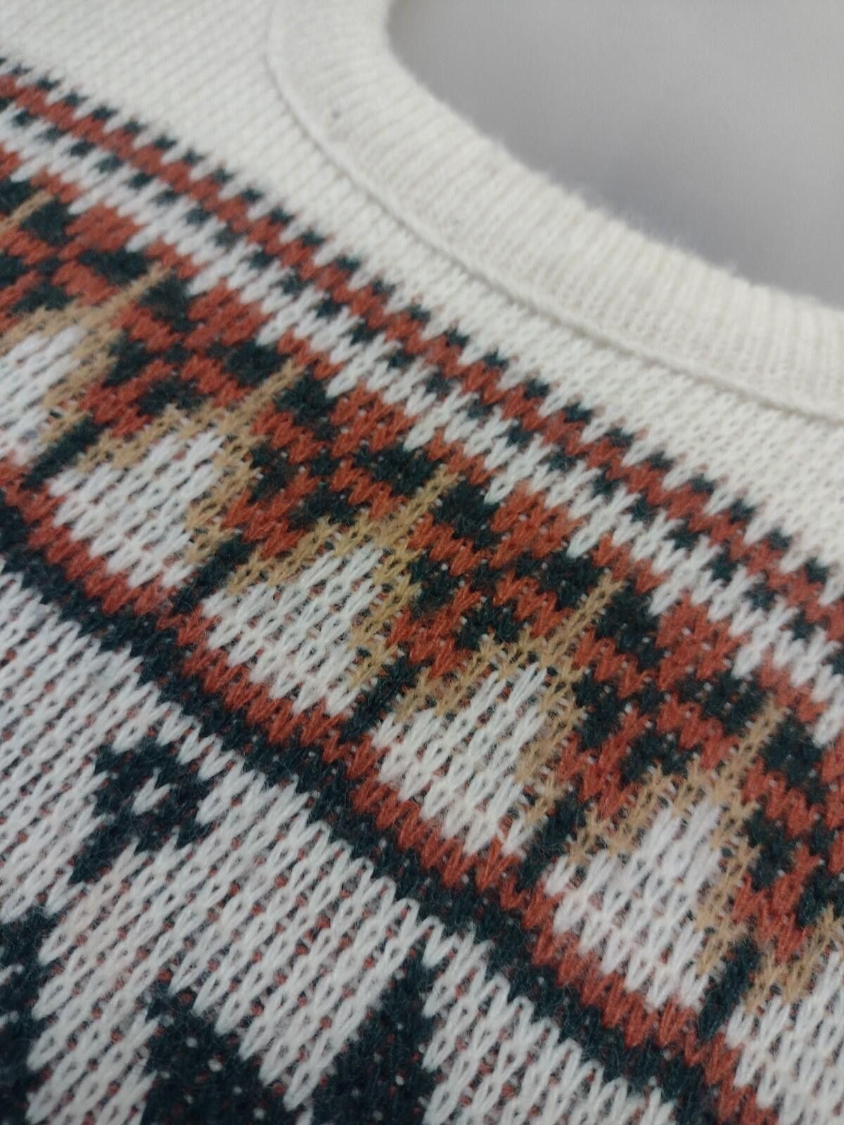 Other 80s McBriar Fair Isle Sweater M Cream Rust Green Nordic Knit Size US M / EU 48-50 / 2 - 6 Thumbnail
