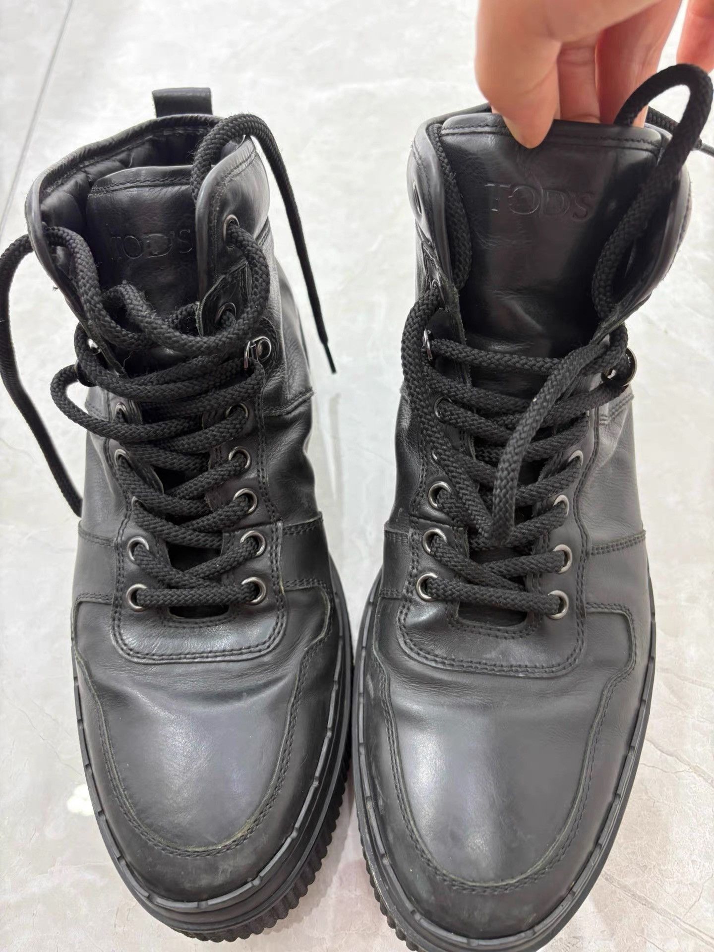 Tod's Tod's Men's Black Leather High-Top Sneakers K29 Size US 6.5 / EU 39-40 - 3 Thumbnail