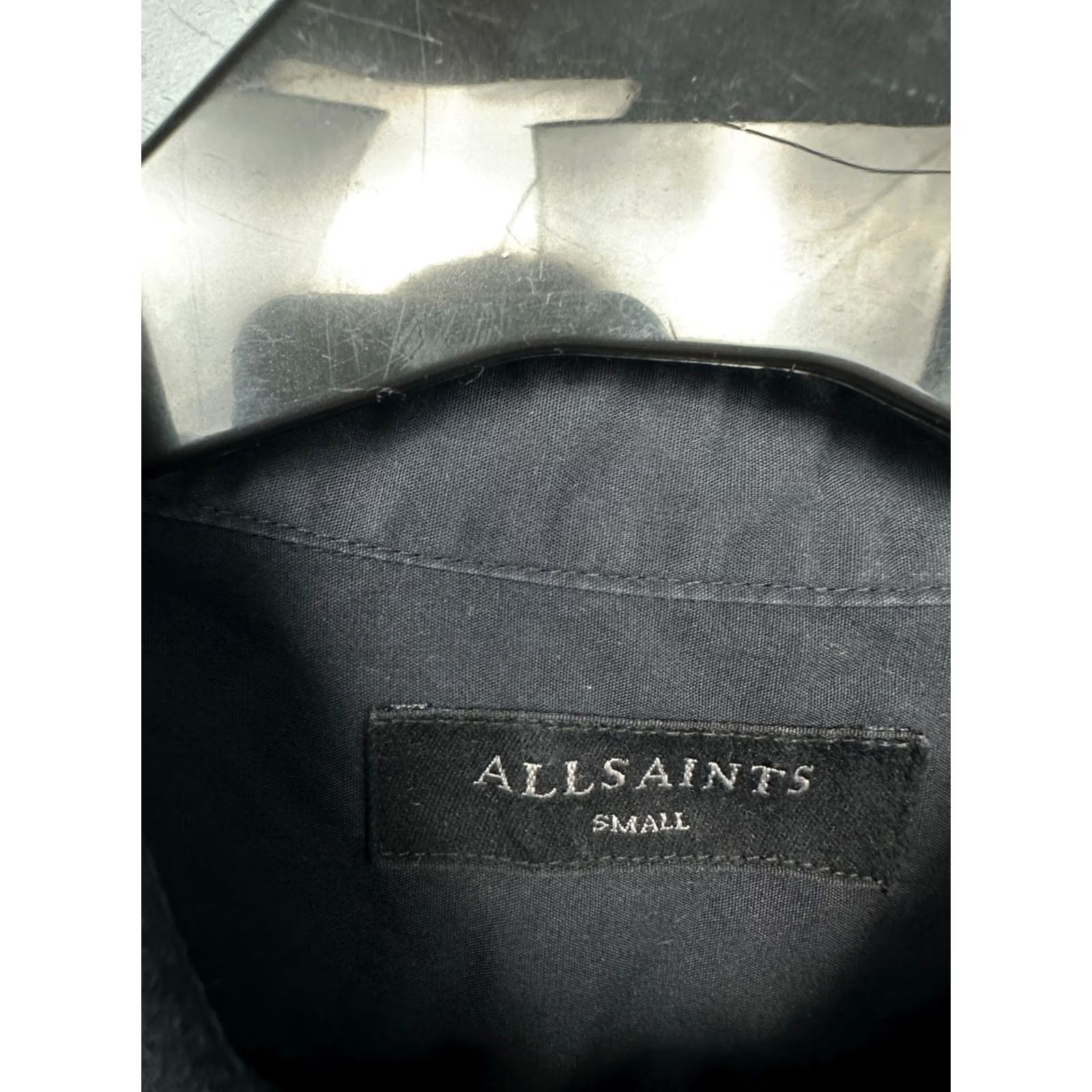 Allsaints AllSaints Riviera Long Sleeve Shirt Mens S Gray Cotton Button-Up Collared Vintage No Size US S / EU 44-46 / 1 - 4 Thumbnail