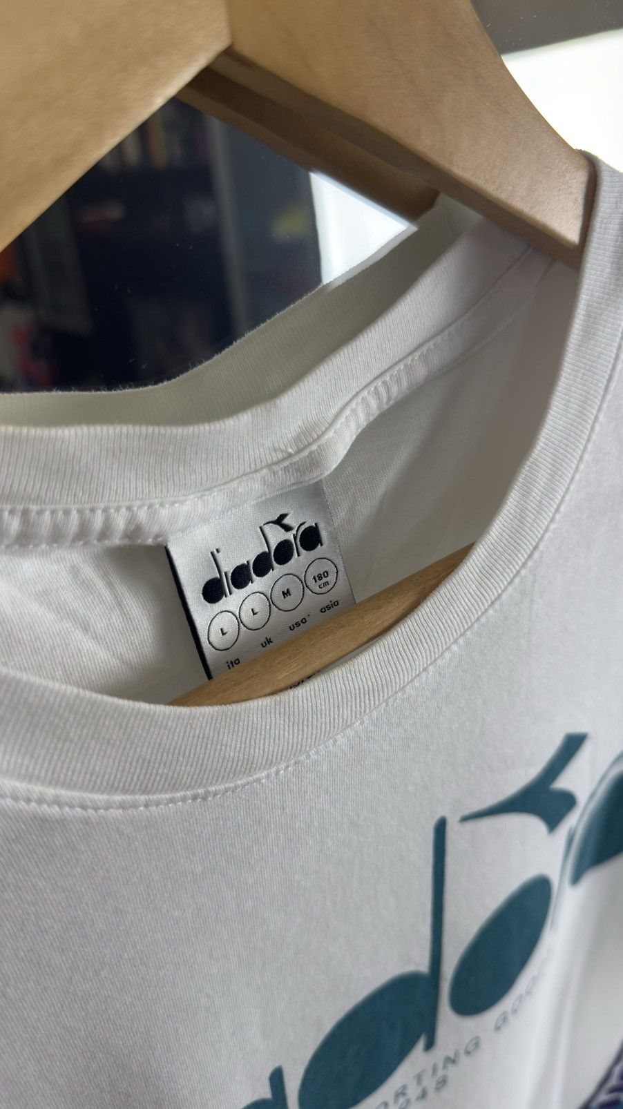 Diadora Diadora Retro Logo Tee with Spellout & Side Stripe Tape Size US L / EU 52-54 / 3 - 3 Thumbnail