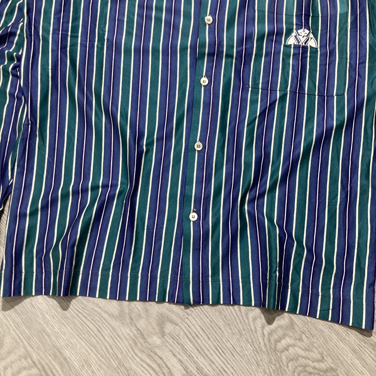 Vintage 🇮🇹 1990s Vintage Pavesi Polvato Silk Striped Shirt Luxury Size US L / EU 52-54 / 3 - 7 Thumbnail