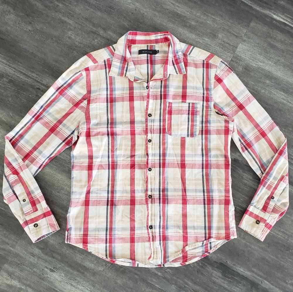 Michael Stars Red White Plaid Michael Stars Button Down Size US M / EU 48-50 / 2 - 1 Thumbnail