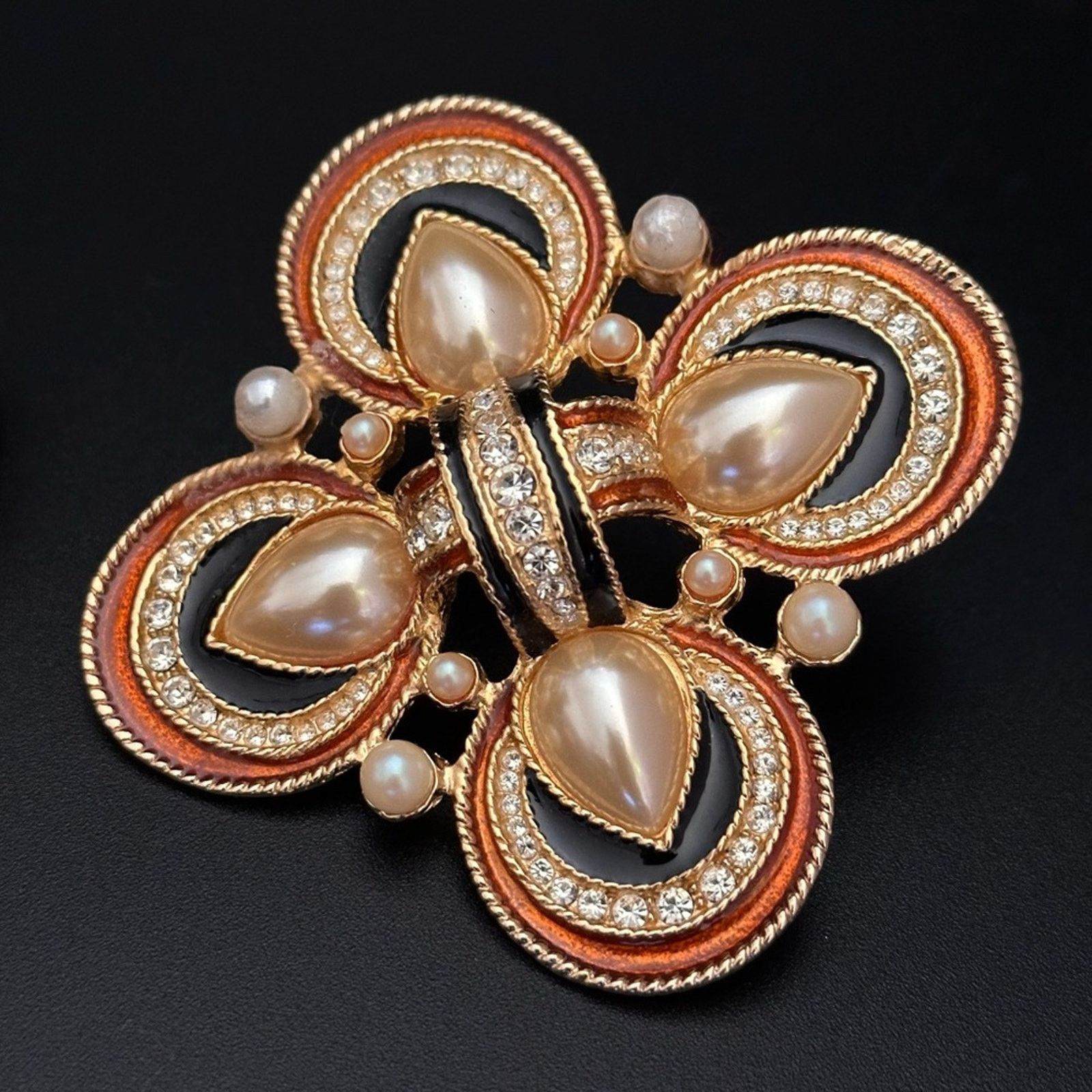 Other Vintage 90’s Jackie Orr Black Copper Pearl & CZ Set Size ONE SIZE - 3 Thumbnail