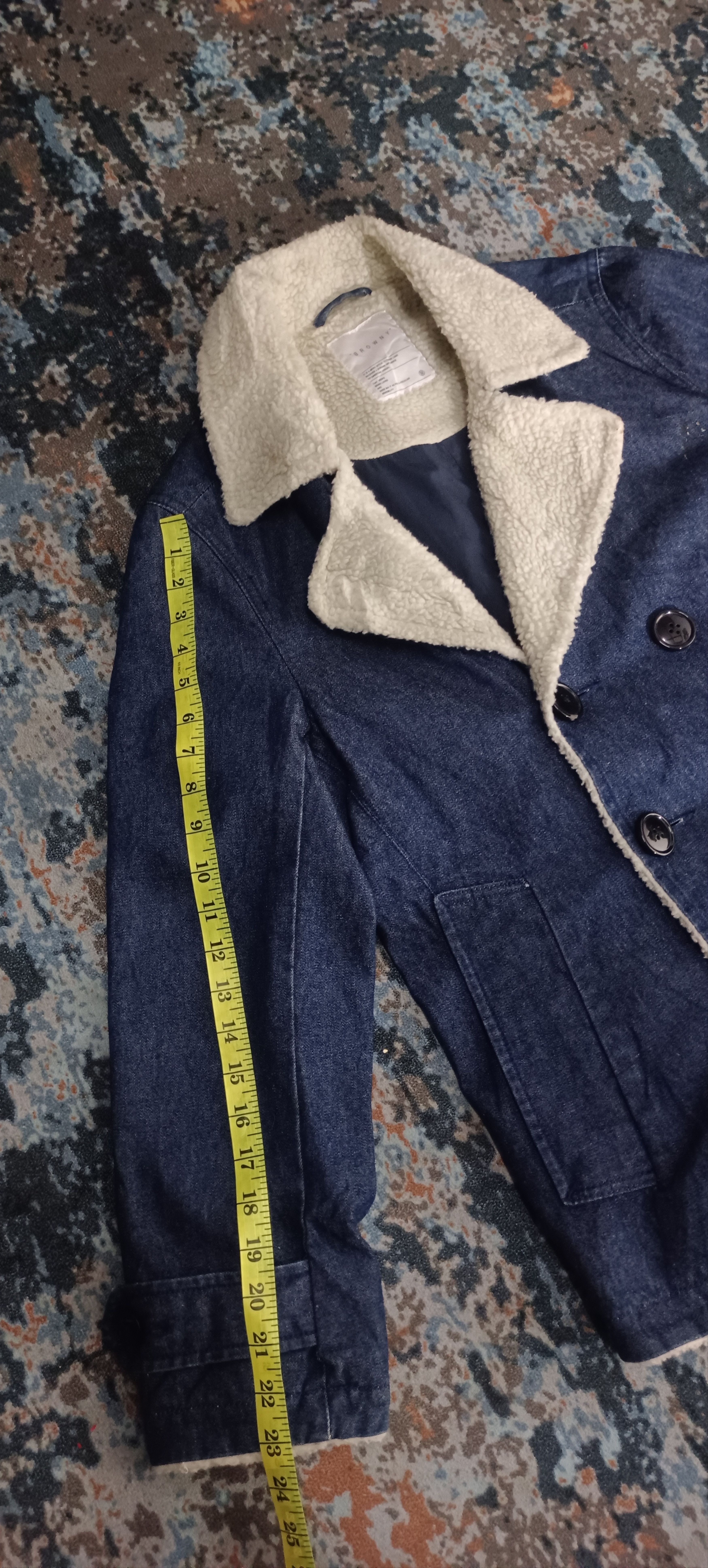 Japanese Brand Vintage🇯🇵 Browny Denim Sherpa Double Breasted Jacket Size US M / EU 48-50 / 2 - 14 Thumbnail