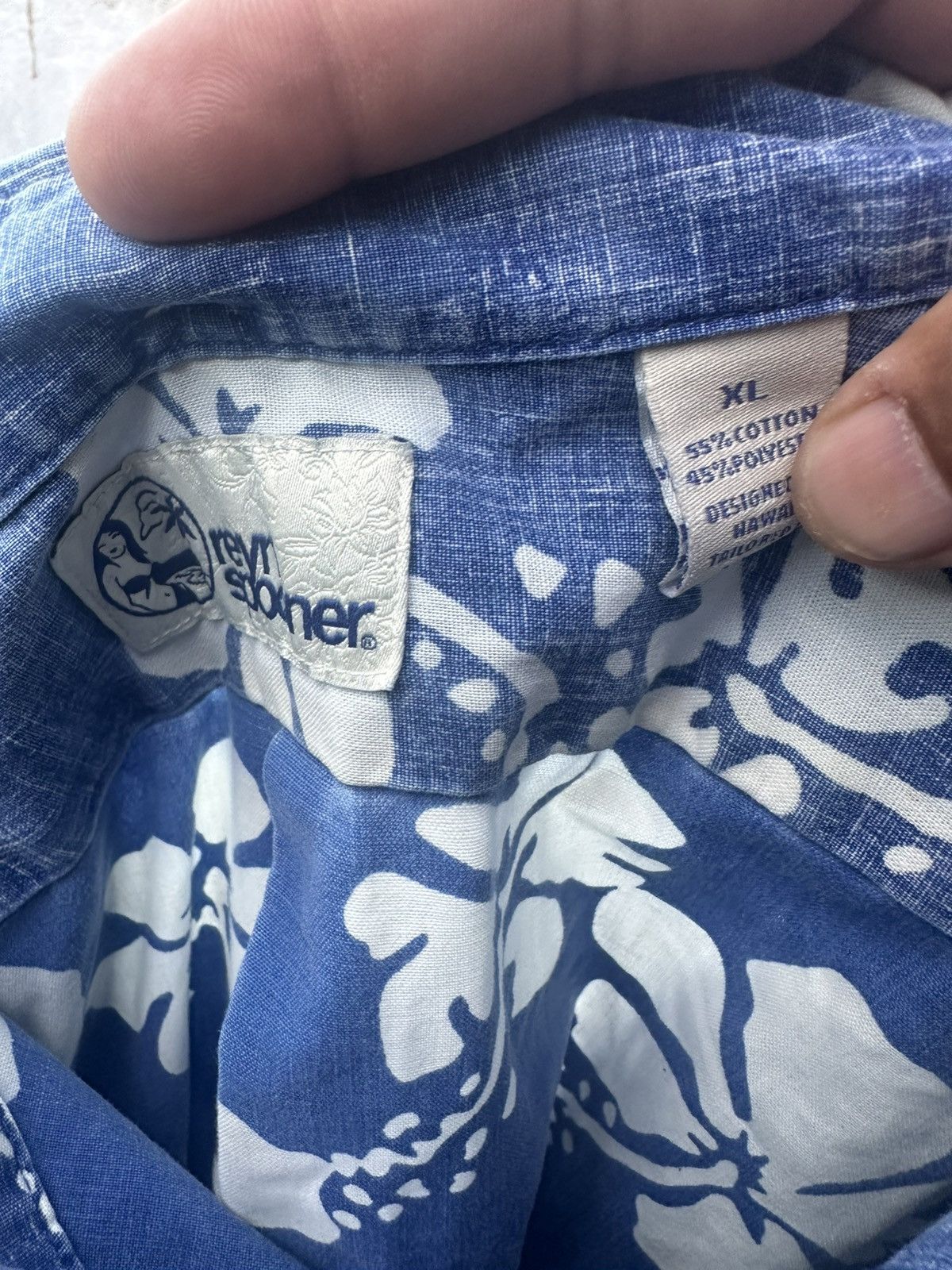 Reyn Spooner Reyn Spooner Hawaiian Print Blue/White Full Button Men's XL Size US XL / EU 56 / 4 - 4 Thumbnail