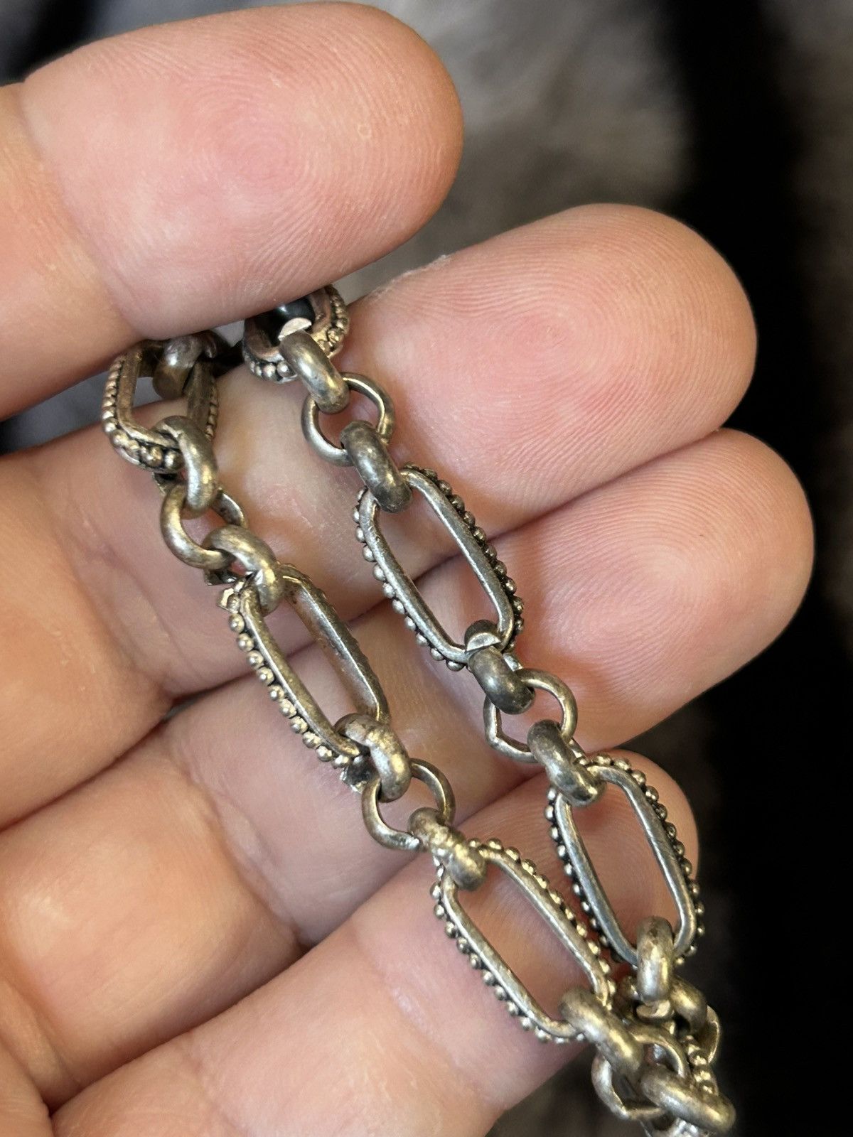 Jewelry Vintage antique silver tone paperclip link bracelet Size ONE SIZE - 4 Thumbnail
