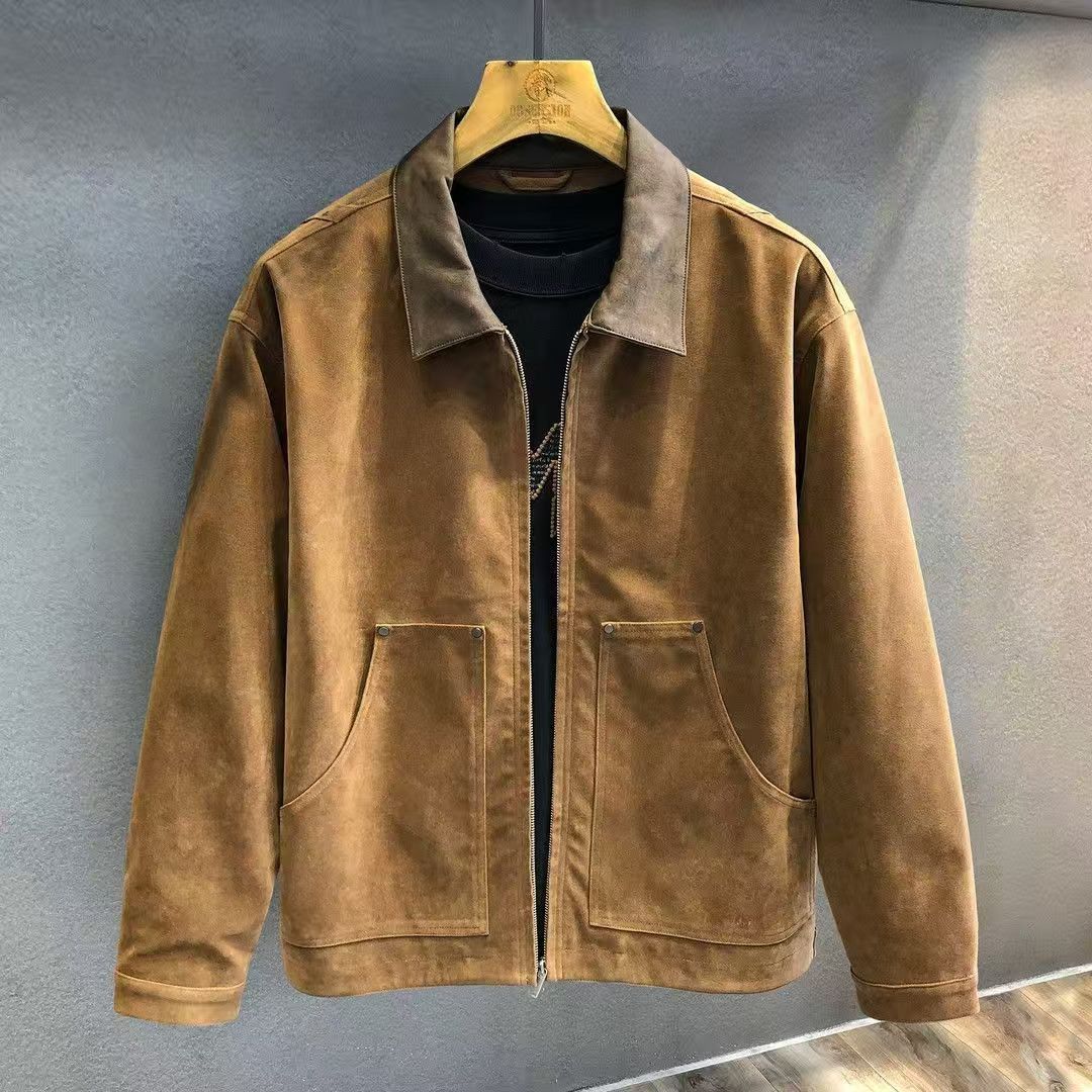 Vintage Brown Suede Work Jacket Size US M / EU 48-50 / 2 - 1 Thumbnail