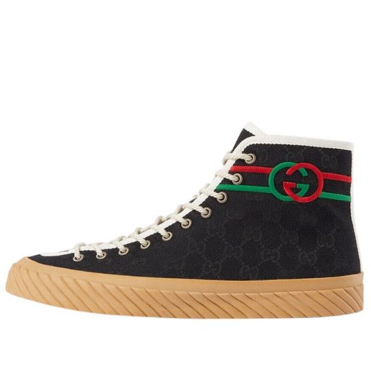 image of Gucci Interloacking GG High-Top Sneakers in Black, Men's (Size 14)