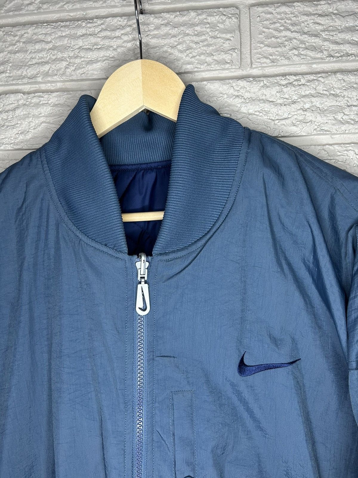 Nike Vintage 90s Nike Big Swoosh Quilted Bomber Jacket Size US XL / EU 56 / 4 - 6 Thumbnail