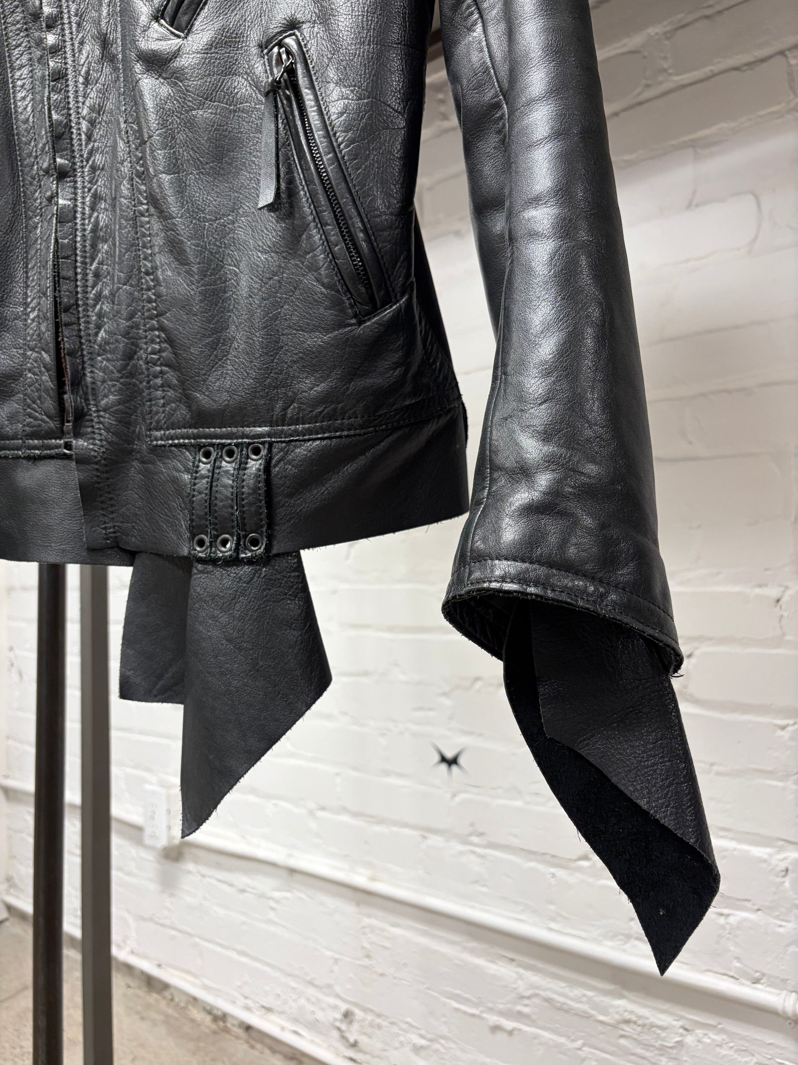 Yohji Yamamoto Yohji Yamamoto ‘Y’s’ Horse Leather Raw Cuff Moto-Jacket Size US M / EU 48-50 / 2 - 2 Thumbnail