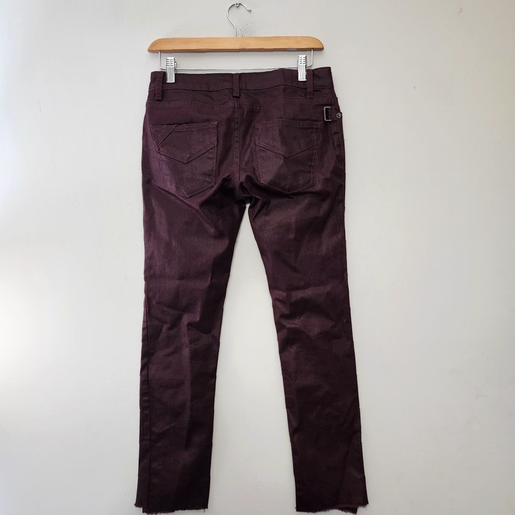 Zadig & Voltaire Zadig Voltaire Pants Womens 28x28 Burgundy Darkside Frayed Split Hems Size 28" / US 6 / IT 42 - 2 Thumbnail