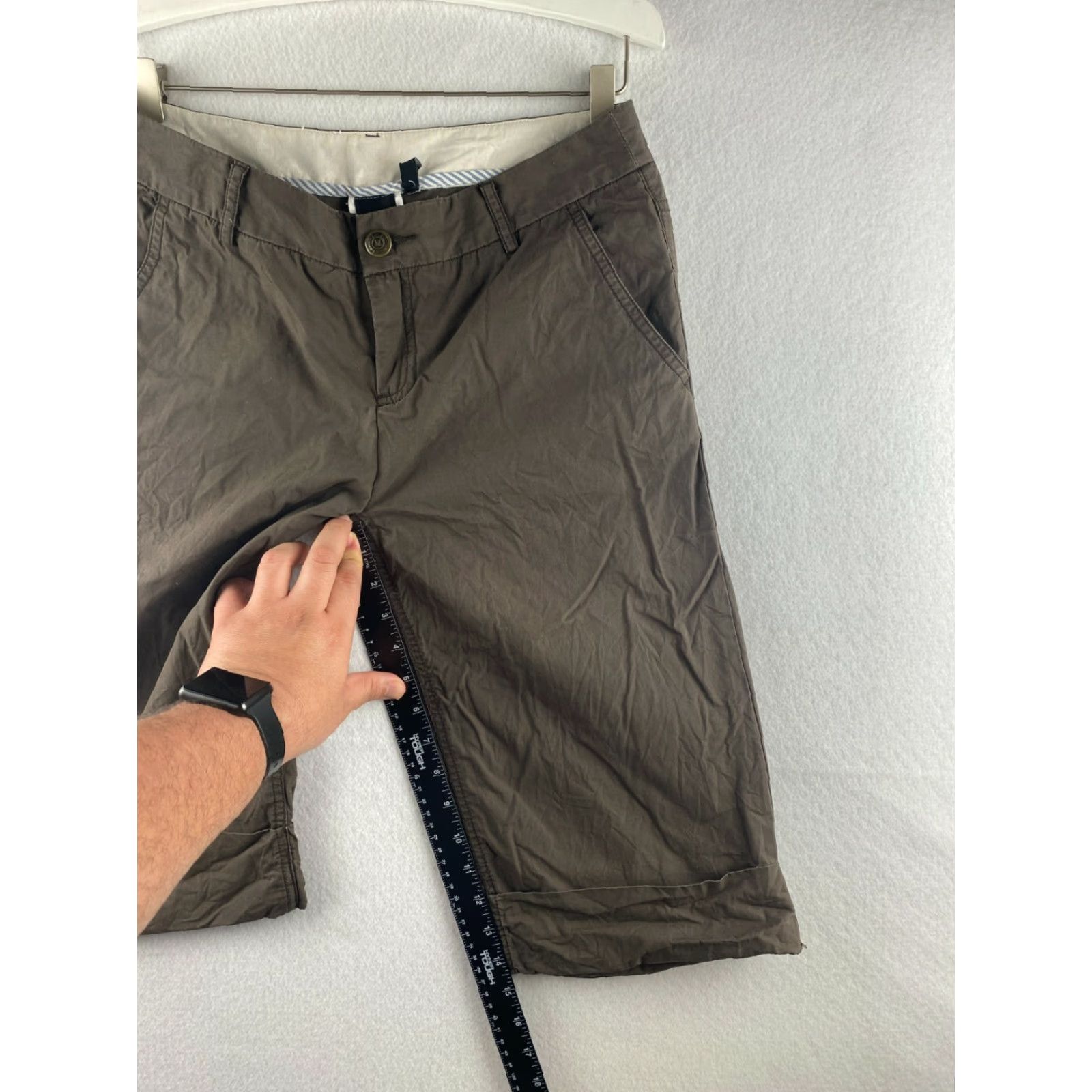 Hurley Hurley Womens Bermuda Shorts 7 Brown Flat Front Zip Pockets 100% Cotton Mid Rise Slim Casual Shirt Size 28" / US 6 / IT 42 - 5 Thumbnail