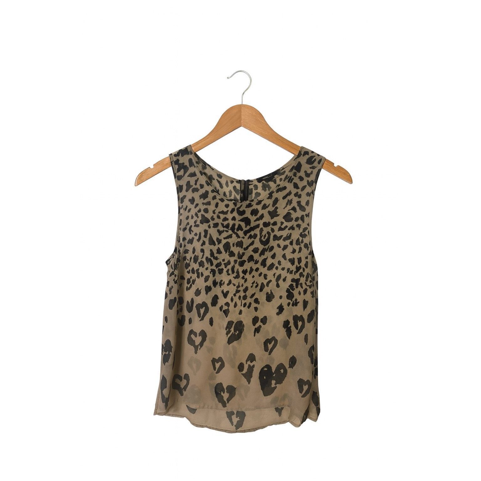 Forever 21 Forever 21 Leopard Print Sheer Tank Top Medium – Sleeveless Size M / US 6-8 / IT 42-44 - 3 Thumbnail