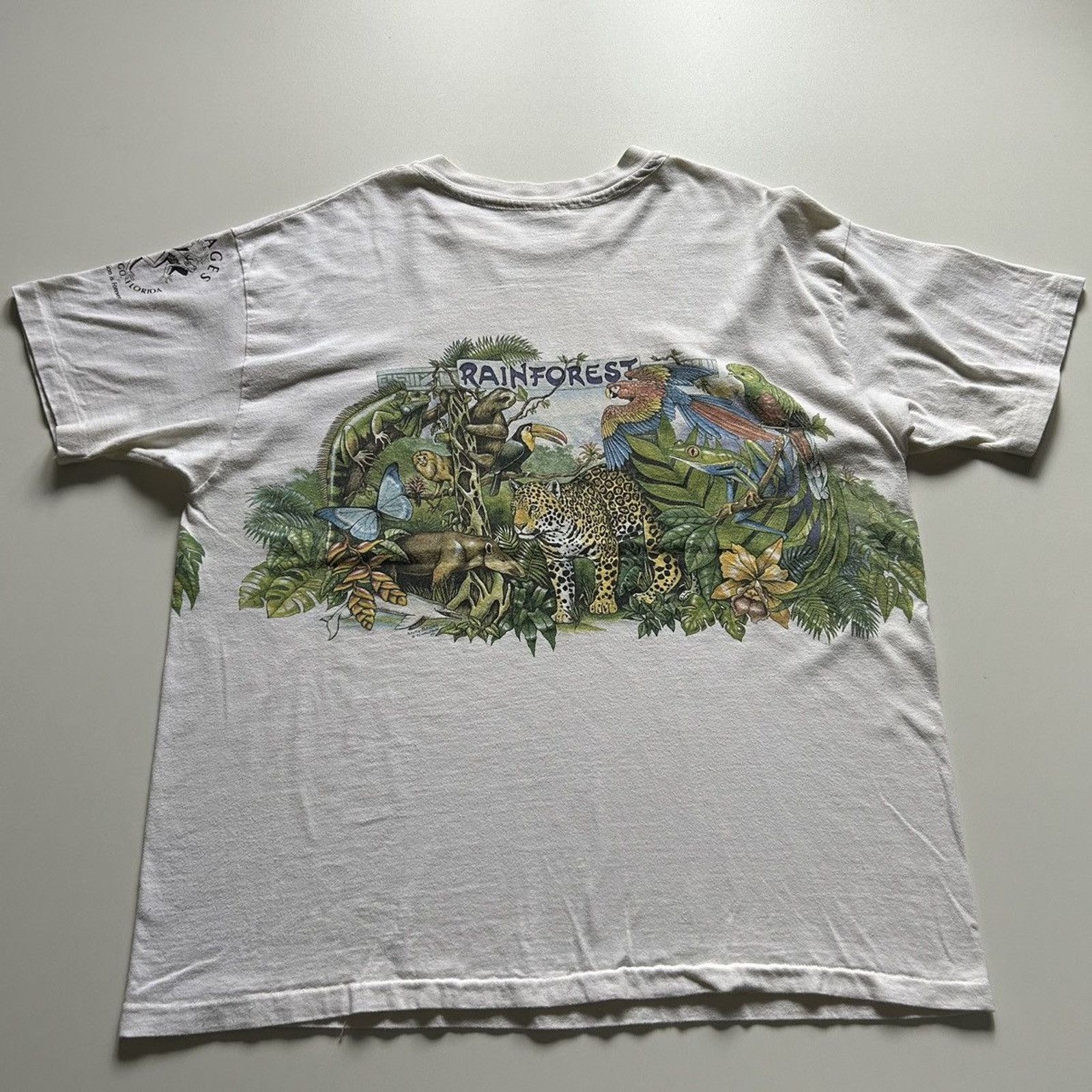 Hanes Vintage 90s Rainforest Wildlife Animal Art T Shirt XL Hanes Size US XL / EU 56 / 4 - 3 Thumbnail