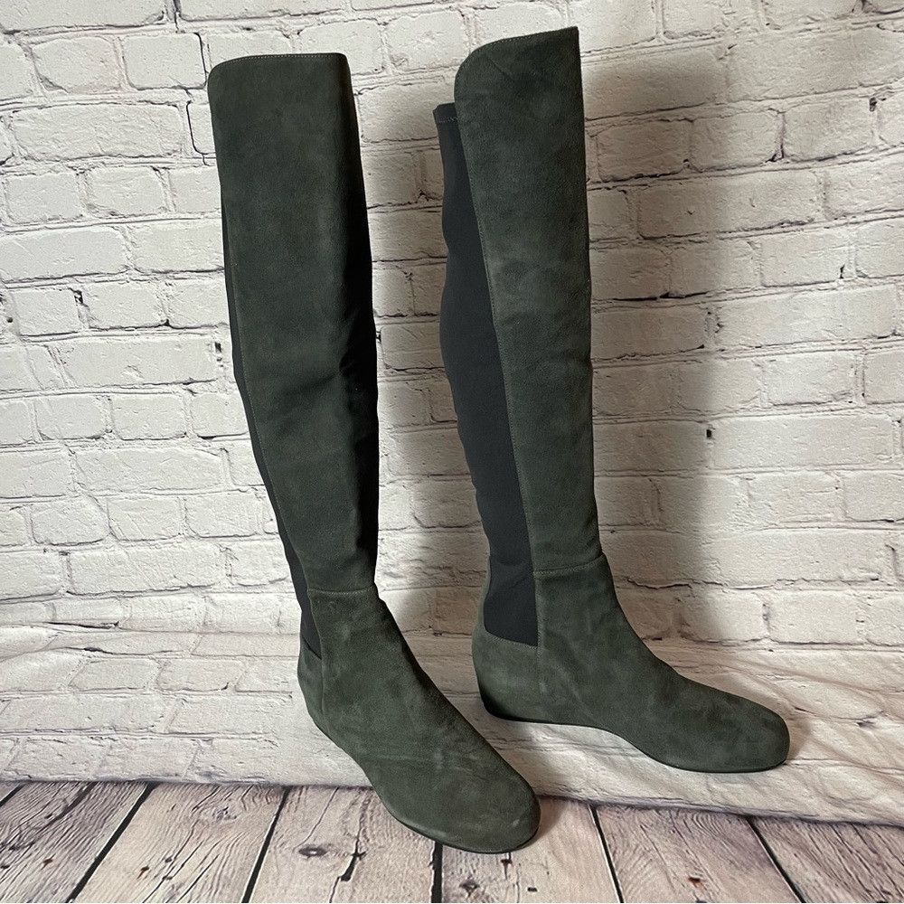 Stuart Weitzman New Stuart Weitzman Lander Over-the-knee Wedge Boots In Sla Size US 8.5 / IT 38.5 - 4 Thumbnail