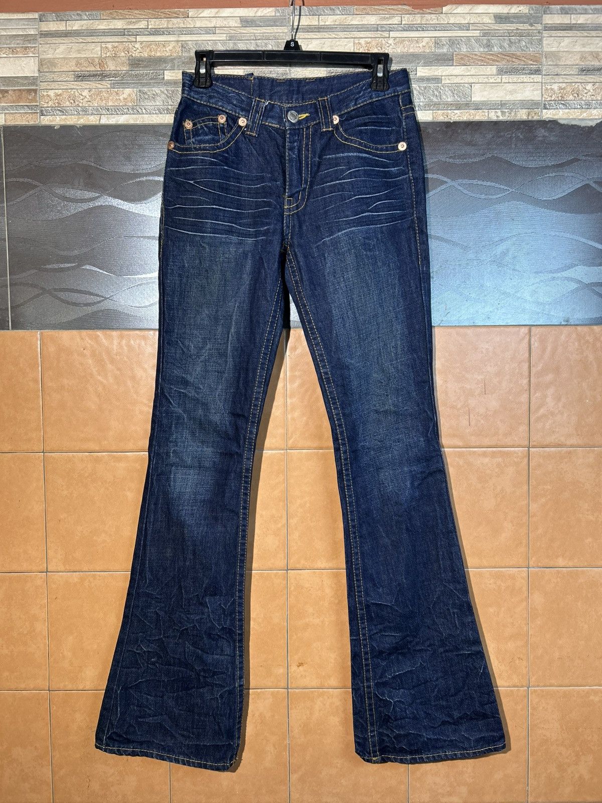 Japanese Brand Flared Jeans Distressed Jeans Size US 27 - 1 Thumbnail