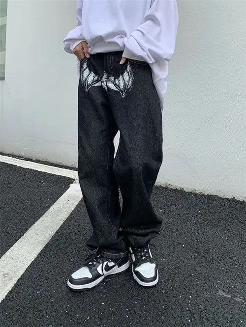 Japanese Brand Miyuki x Ayami FACES Graphic Black Streetwear Denim Jeans Size US 32 / EU 48 - 2 Thumbnail