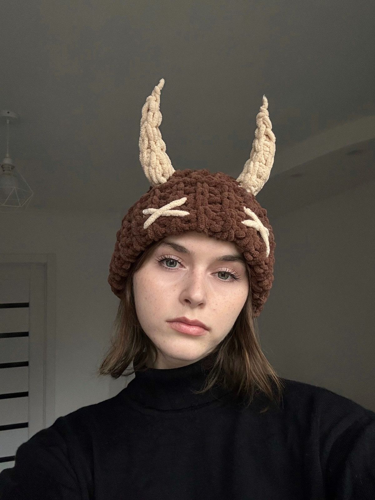 Handmade Handmade knitted puffy hat devil style Size ONE SIZE - 2 Thumbnail