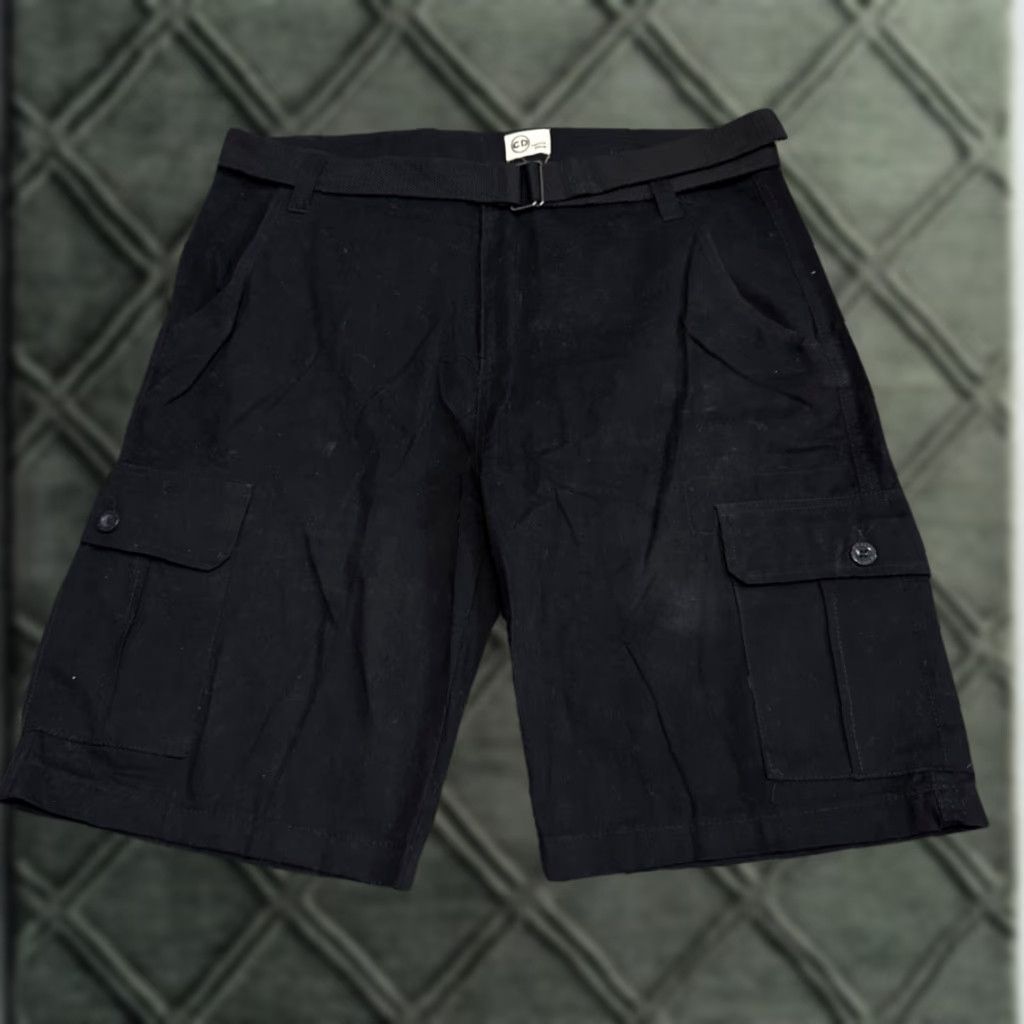 Vintage Copper Denim Black Cotton Cargo Shorts Belt 36” Men Regular Cotton Denim Cargo Belted Black 36 Mens Size US 36 / EU 52 - 1 Thumbnail