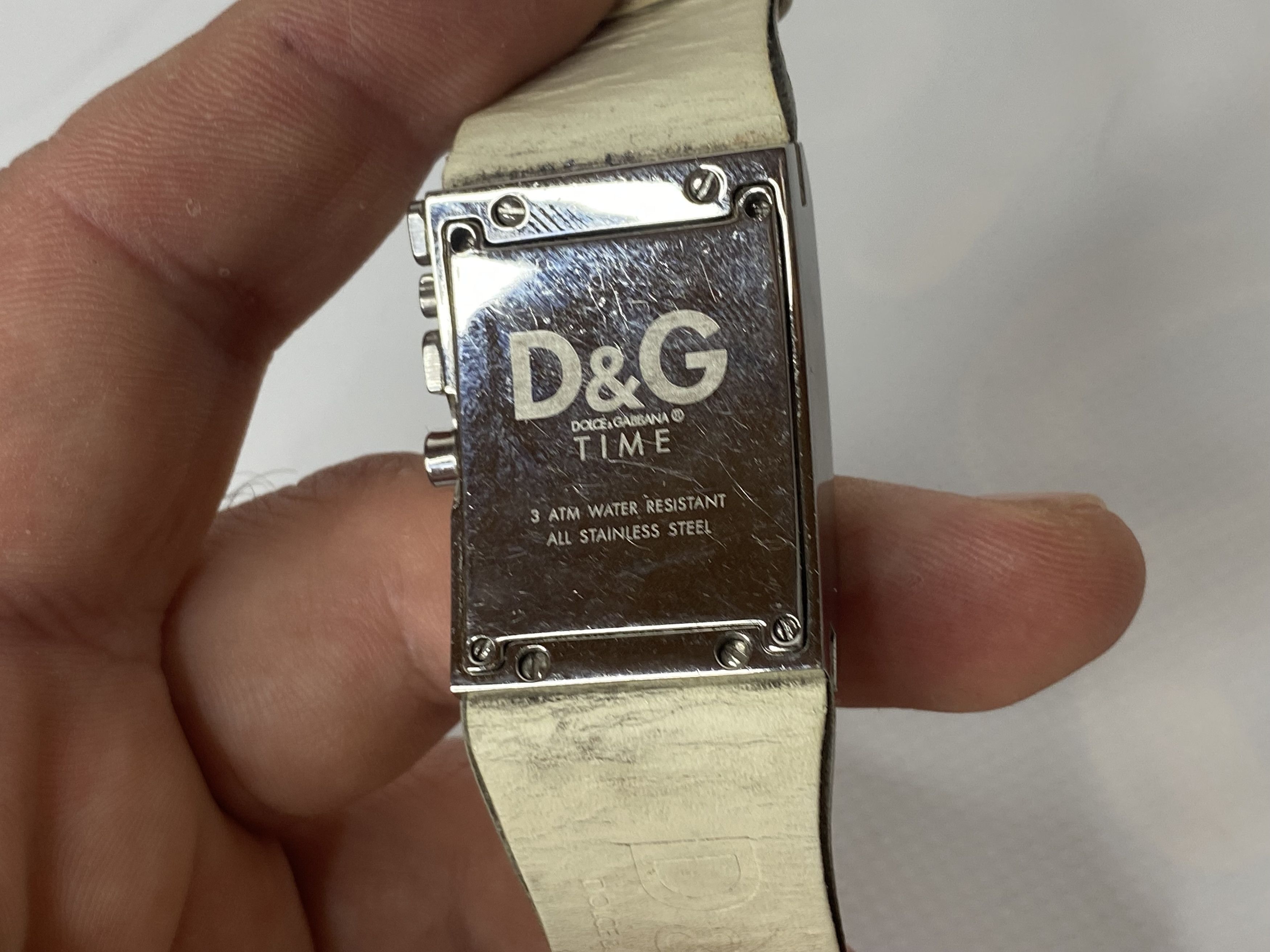 Dolce & Gabbana DOLCE & GABBANA 302555 TIME WATCH SILVER WHITE LEATHER BELT Size ONE SIZE - 7 Thumbnail