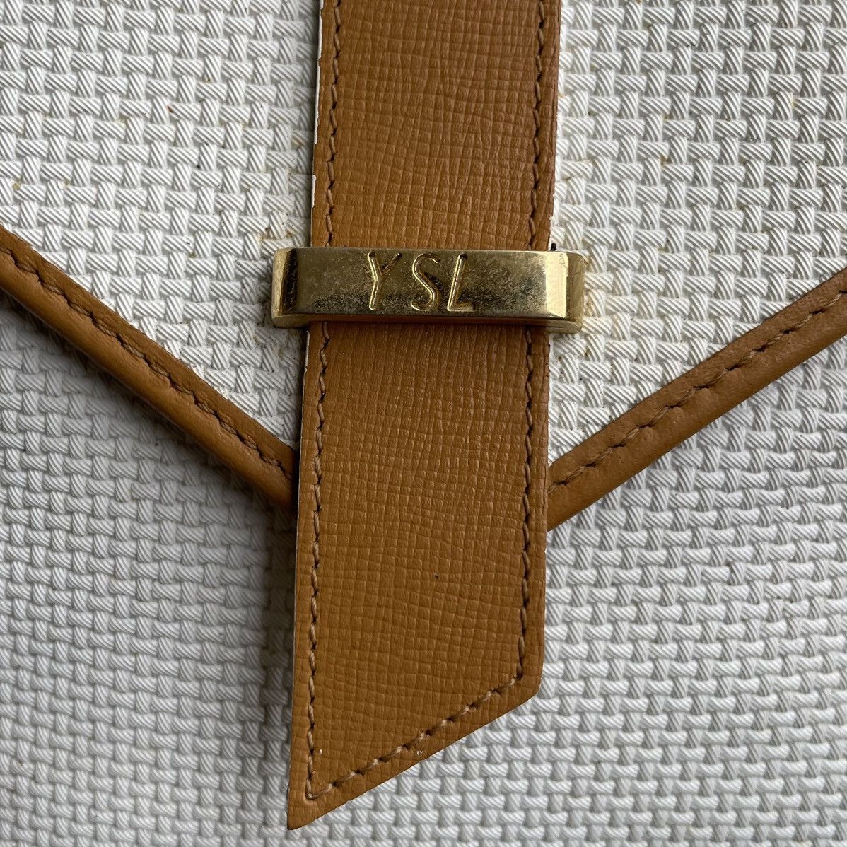 Yves Saint Laurent Vintage Yves Saint Launrent Off White/Tan Leather Crossbody Size ONE SIZE - 12 Thumbnail
