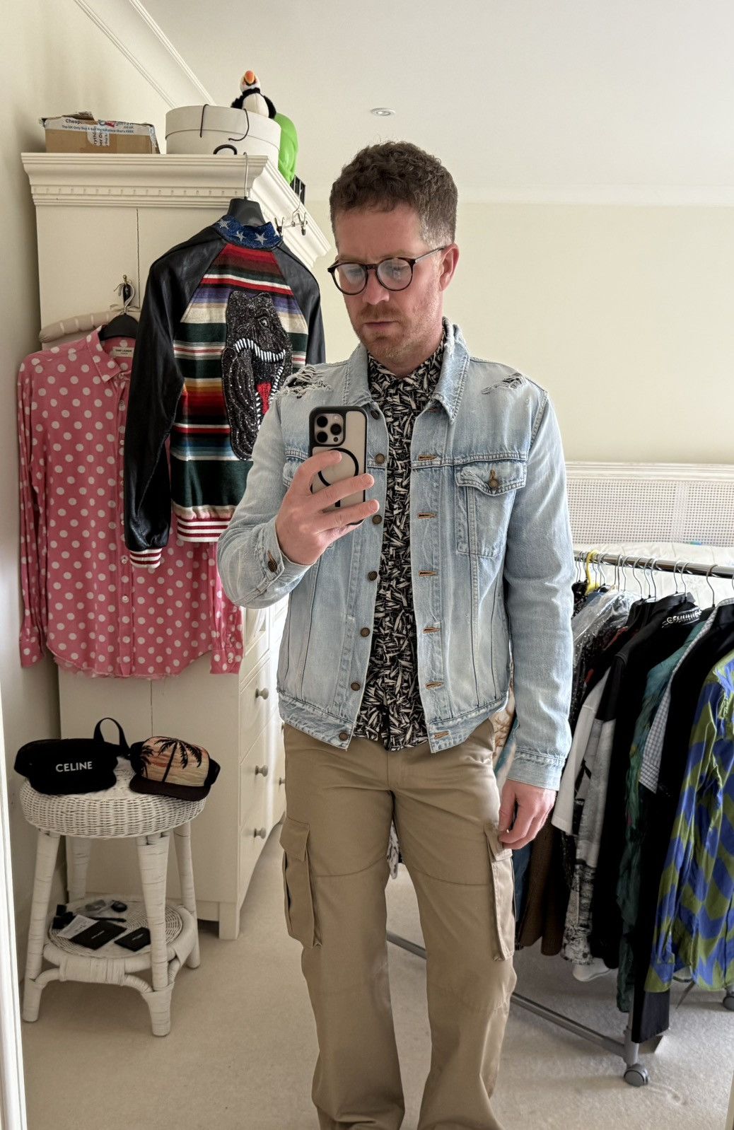 Saint Laurent Paris SS21 Saint Laurent denim trucker jacket crash thrashed grail Size US L / EU 52-54 / 3 - 9 Thumbnail