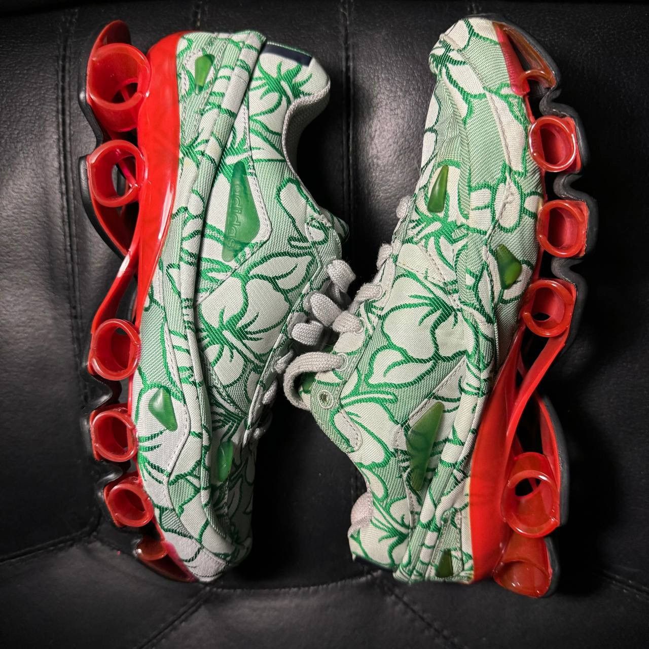 Adidas × Raf Simons 4,5us Adidas Raf Simons bounce Flower Green Red sneakers Size US 4.5 / IT 34.5 - 2 Thumbnail