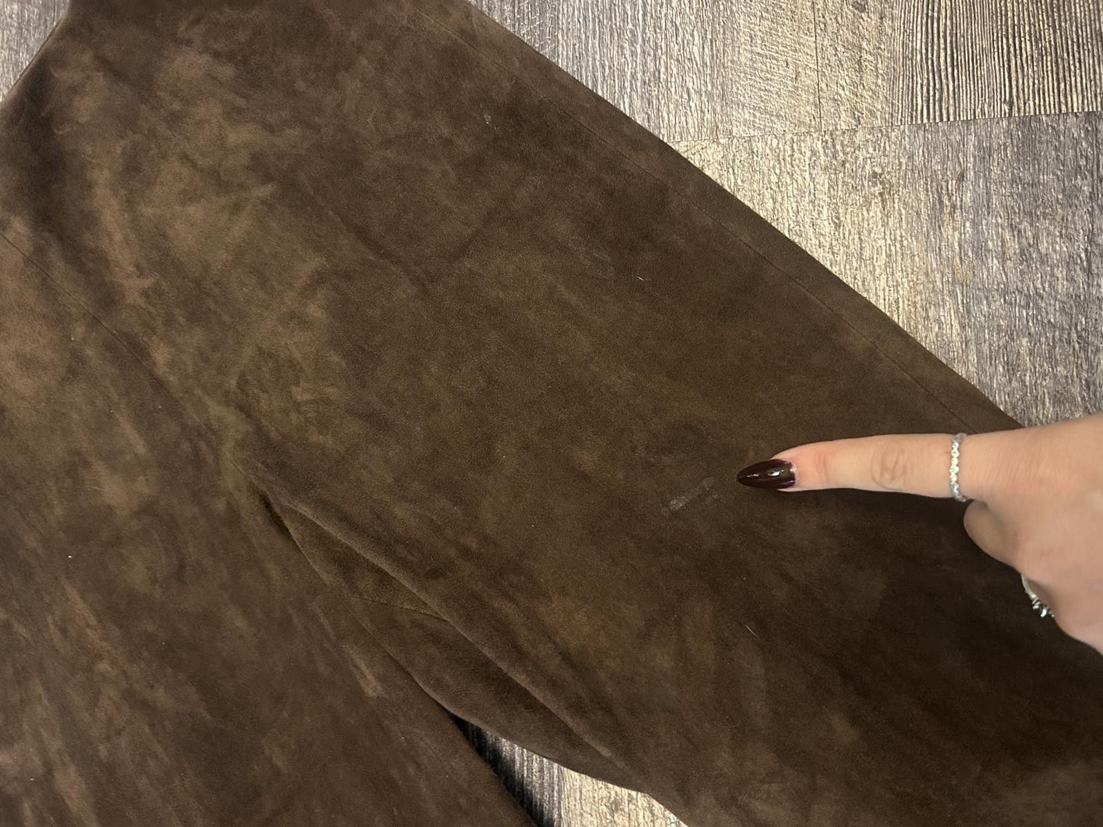 Vince Vince Lamb Suede Split Hem Pants L Chocolate Brown Cropped Size 36" / US 14 / IT 50 - 5 Thumbnail