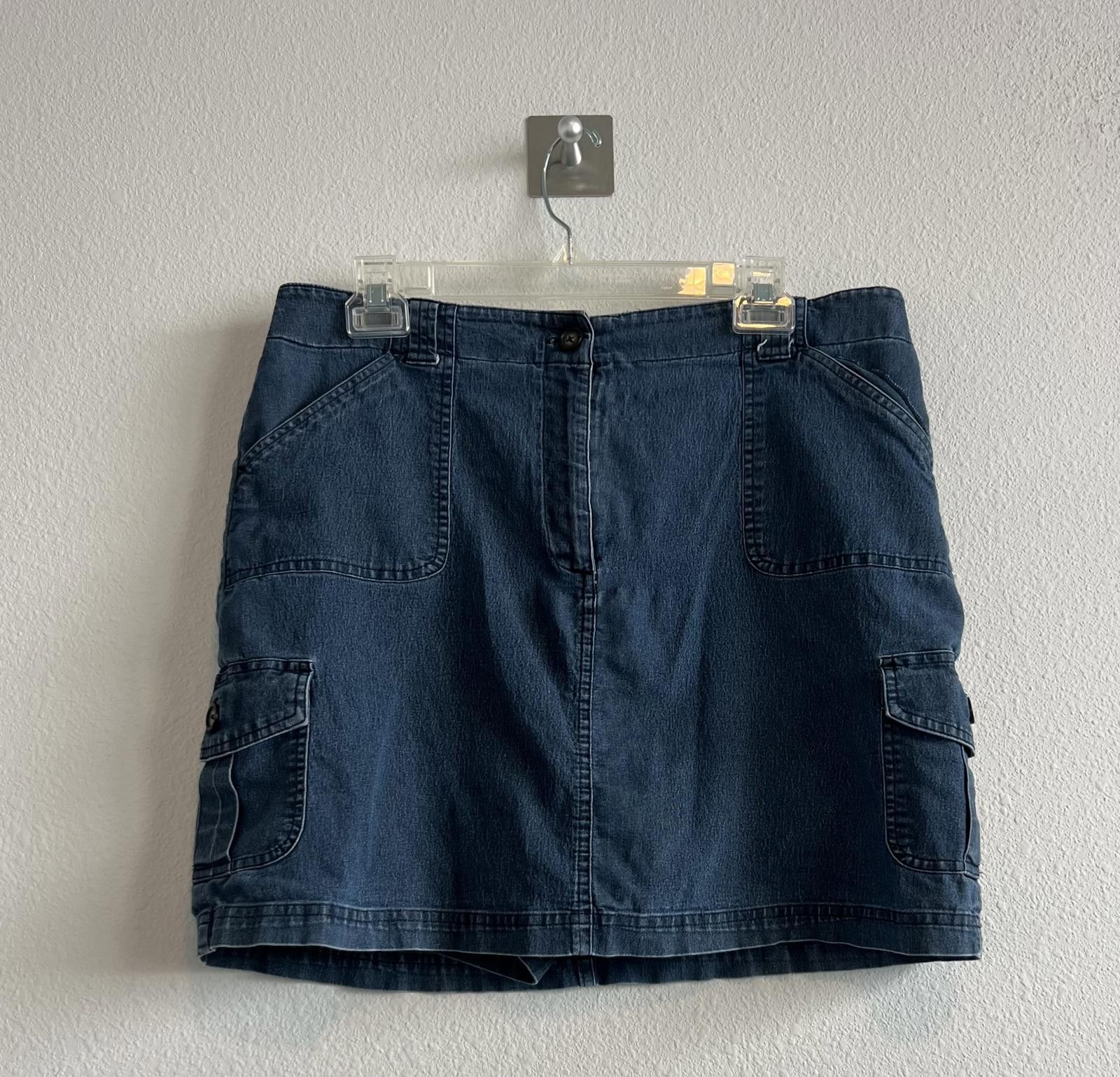 Chaps Ralph Lauren Y2K Denim Jean Cargo Skort Size 34" / US 12 / IT 48 - 1 Thumbnail