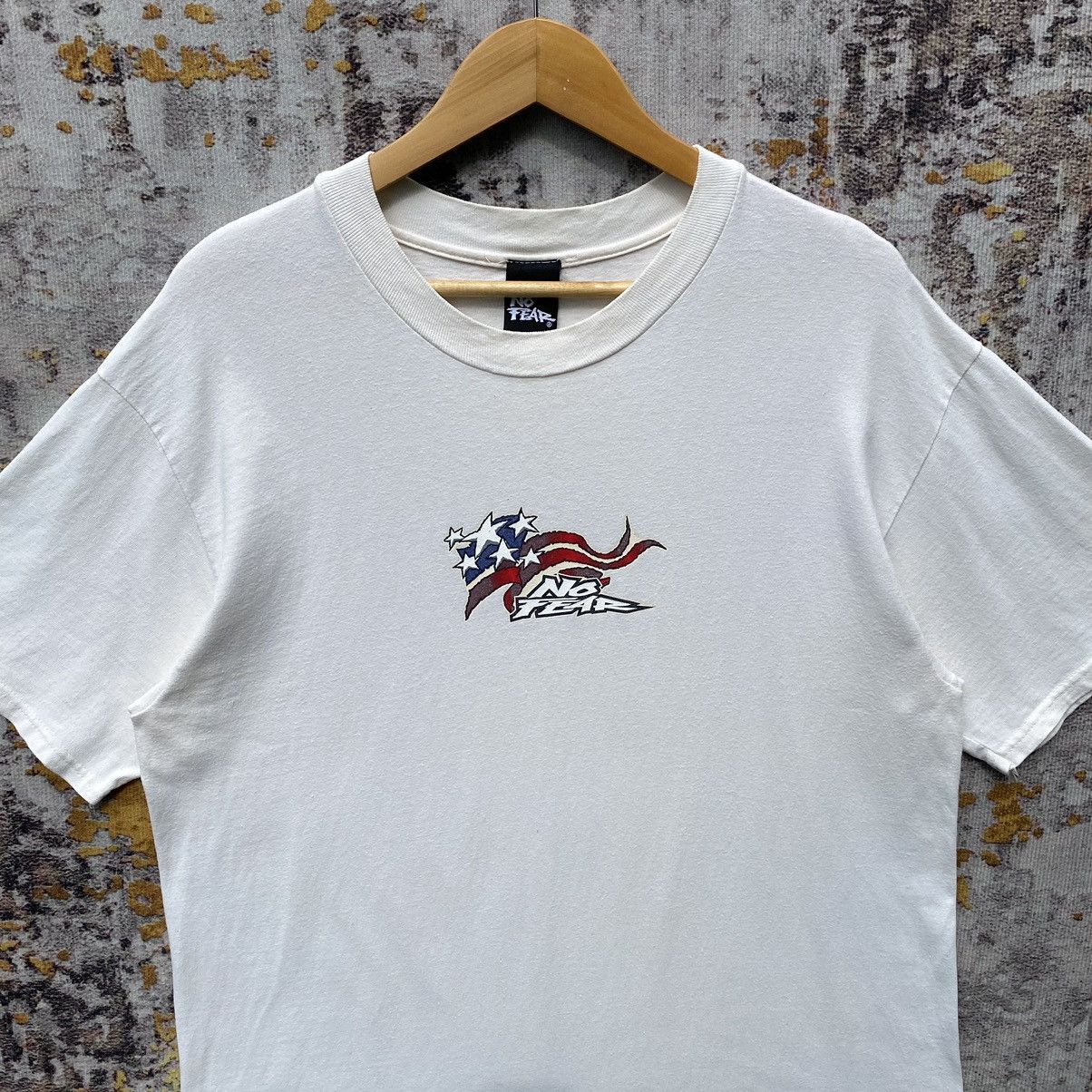 No Fear × Vintage Vintage 90s NO FEAR America Flag Shirt NO FEAR Skateboard Size US L / EU 52-54 / 3 - 7 Thumbnail