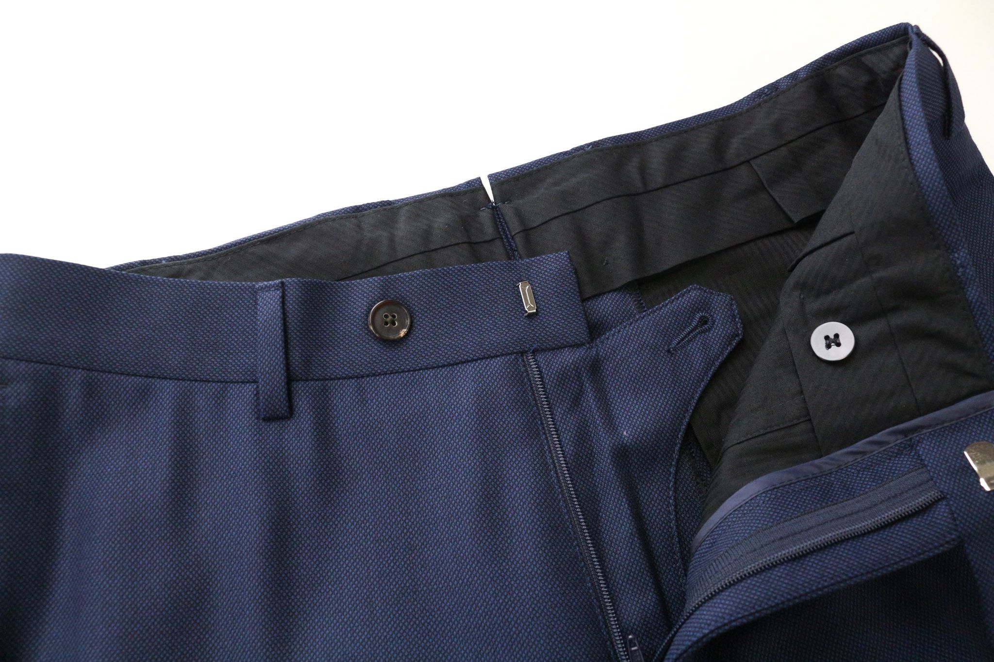 Suitsupply BRESCIA UK36S Blue Wool Pleated Front Trousers 75357 Size 36S - 3 Thumbnail